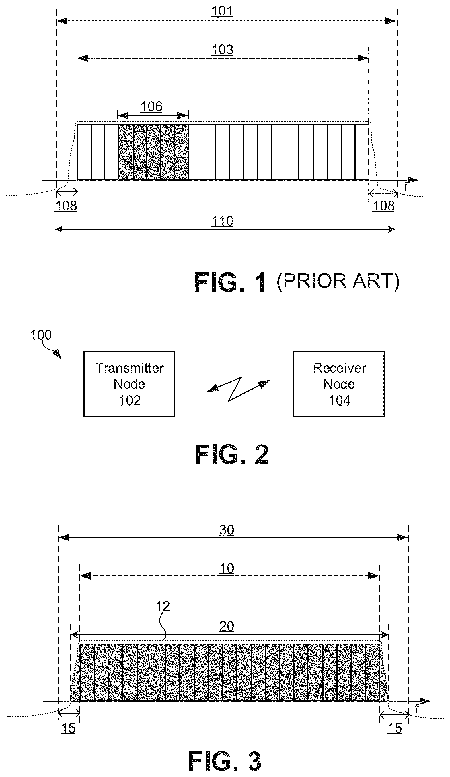 Patent US12323281 Figure 1 – Communication of information using guard band of a communication channel