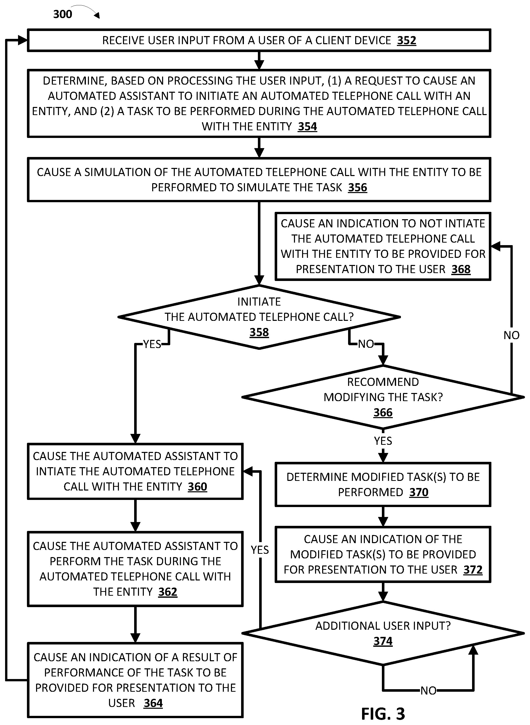 Patent US12323373 Figure 3 – Simulation of automated telephone call(s)
