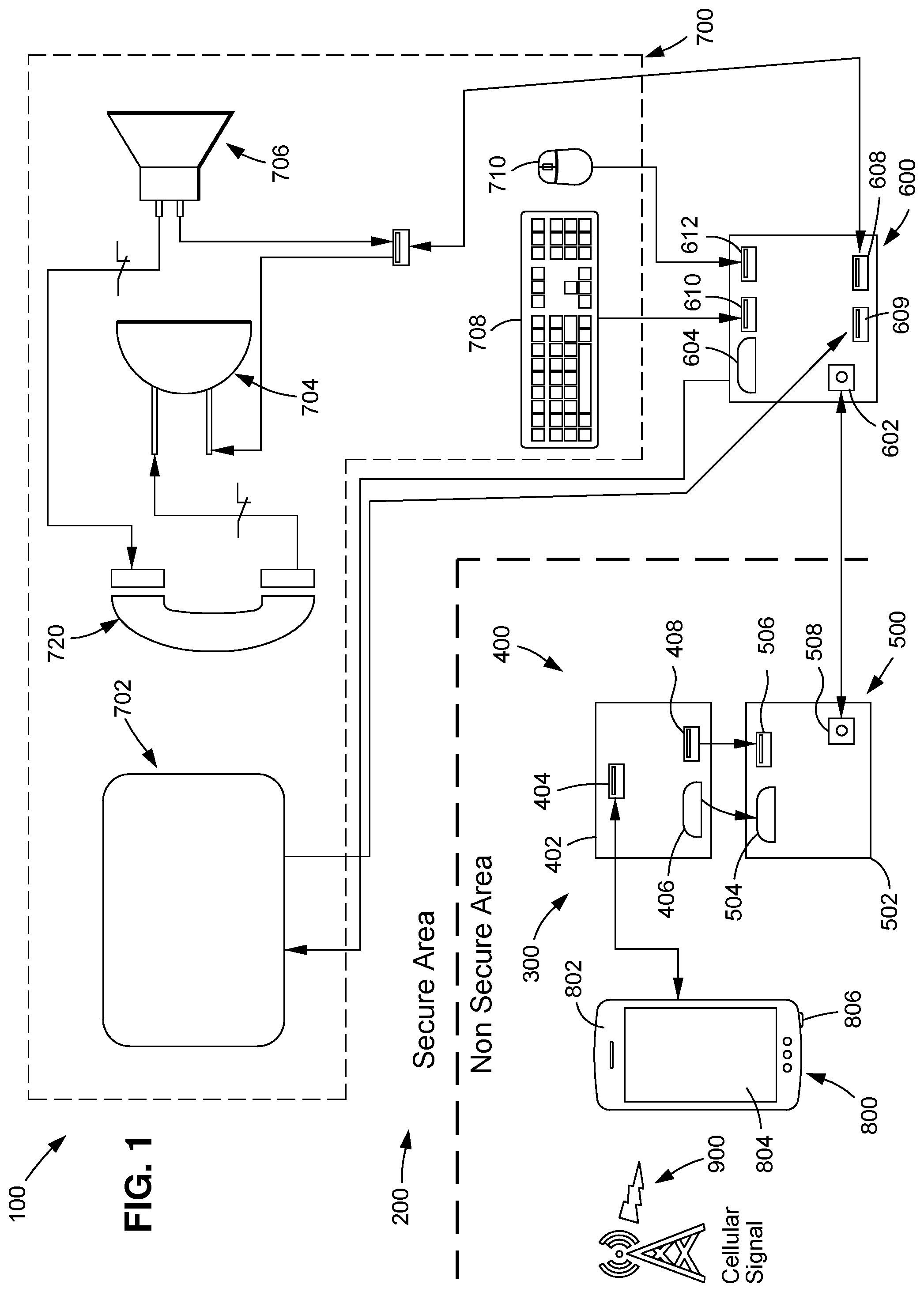 Patent US12323387 Figure 1 – Method and system for communication via a cellular communication device via a secure user interface