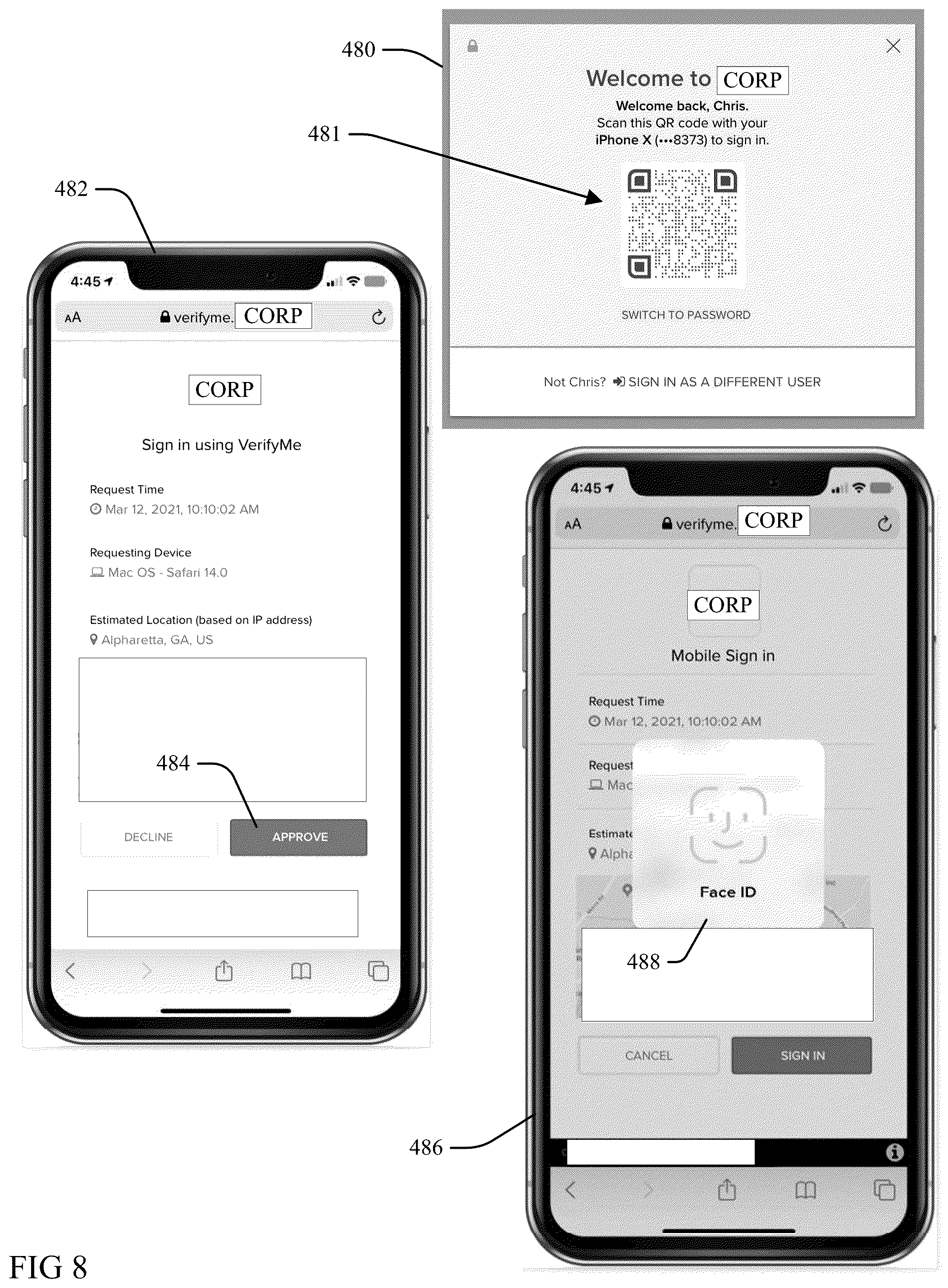 Patent US12323410 Figure 8 – Password-less authentication structure