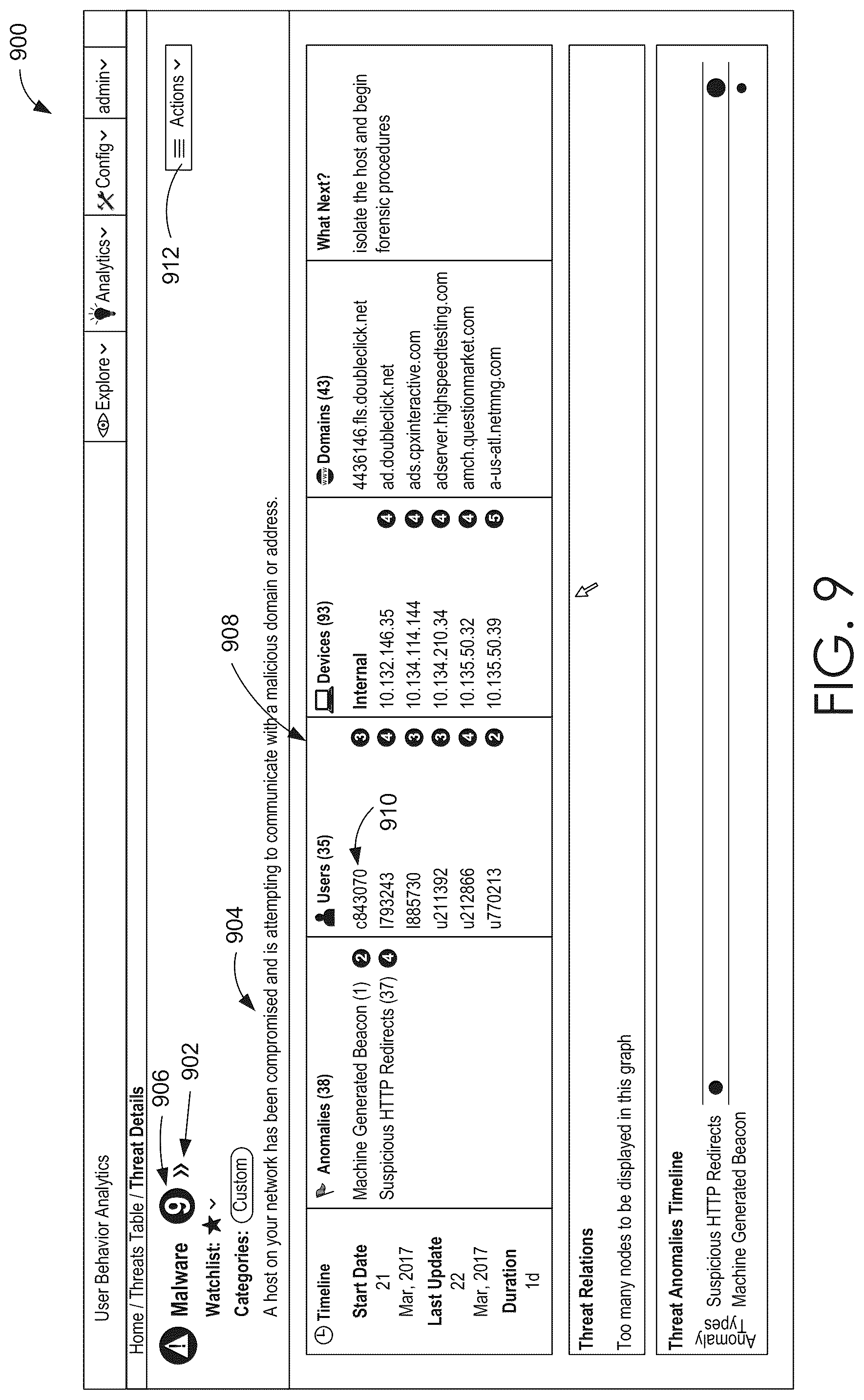 Patent US12323452 Figure 10 – Customizable threat rules in a computer network