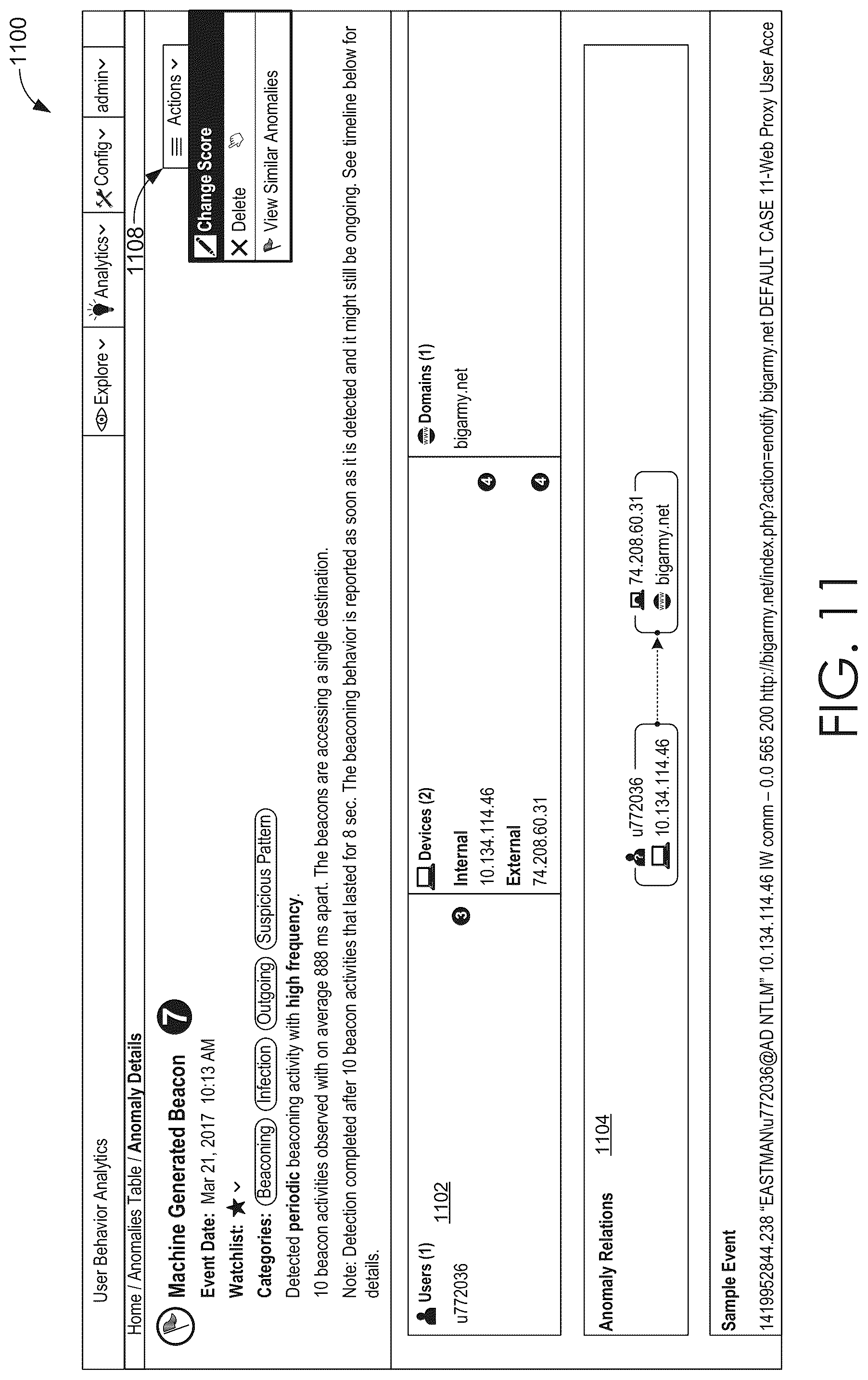 Patent US12323452 Figure 12 – Customizable threat rules in a computer network