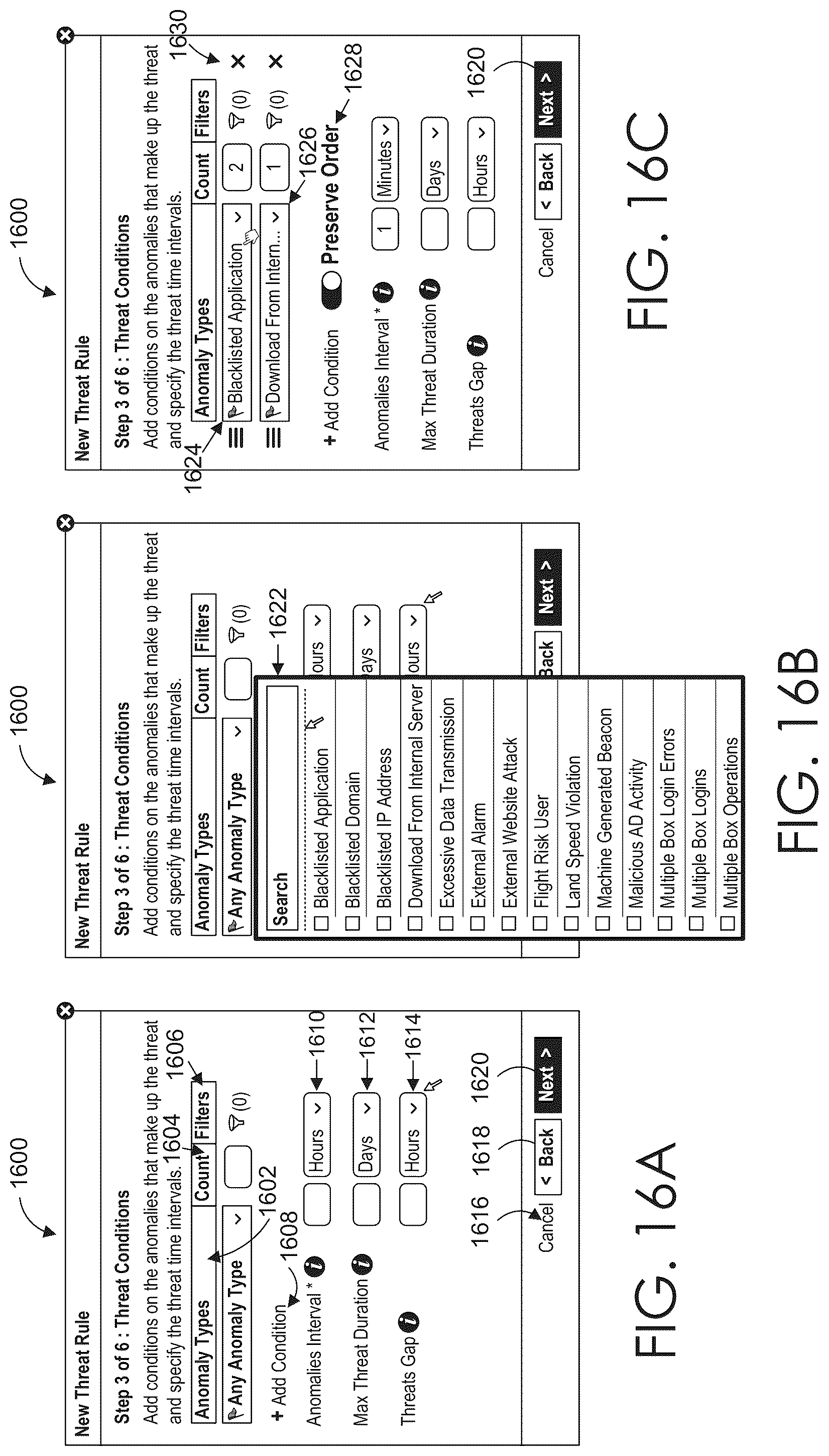 Patent US12323452 Figure 16 – Customizable threat rules in a computer network