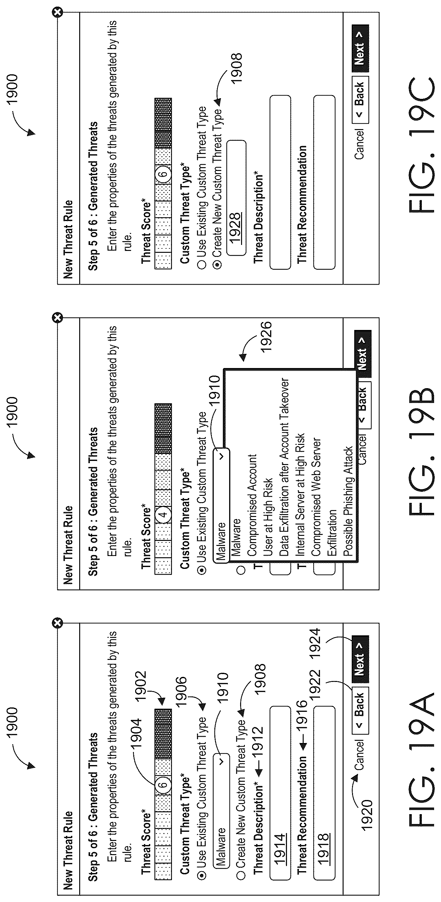 Patent US12323452 Figure 19 – Customizable threat rules in a computer network