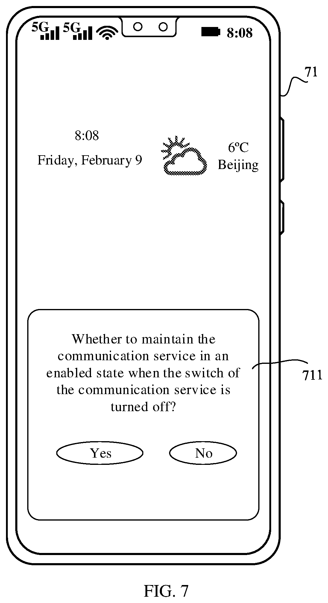 Patent US12323546 Figure 6 – Communication service status control method, terminal device, and readable storage medium