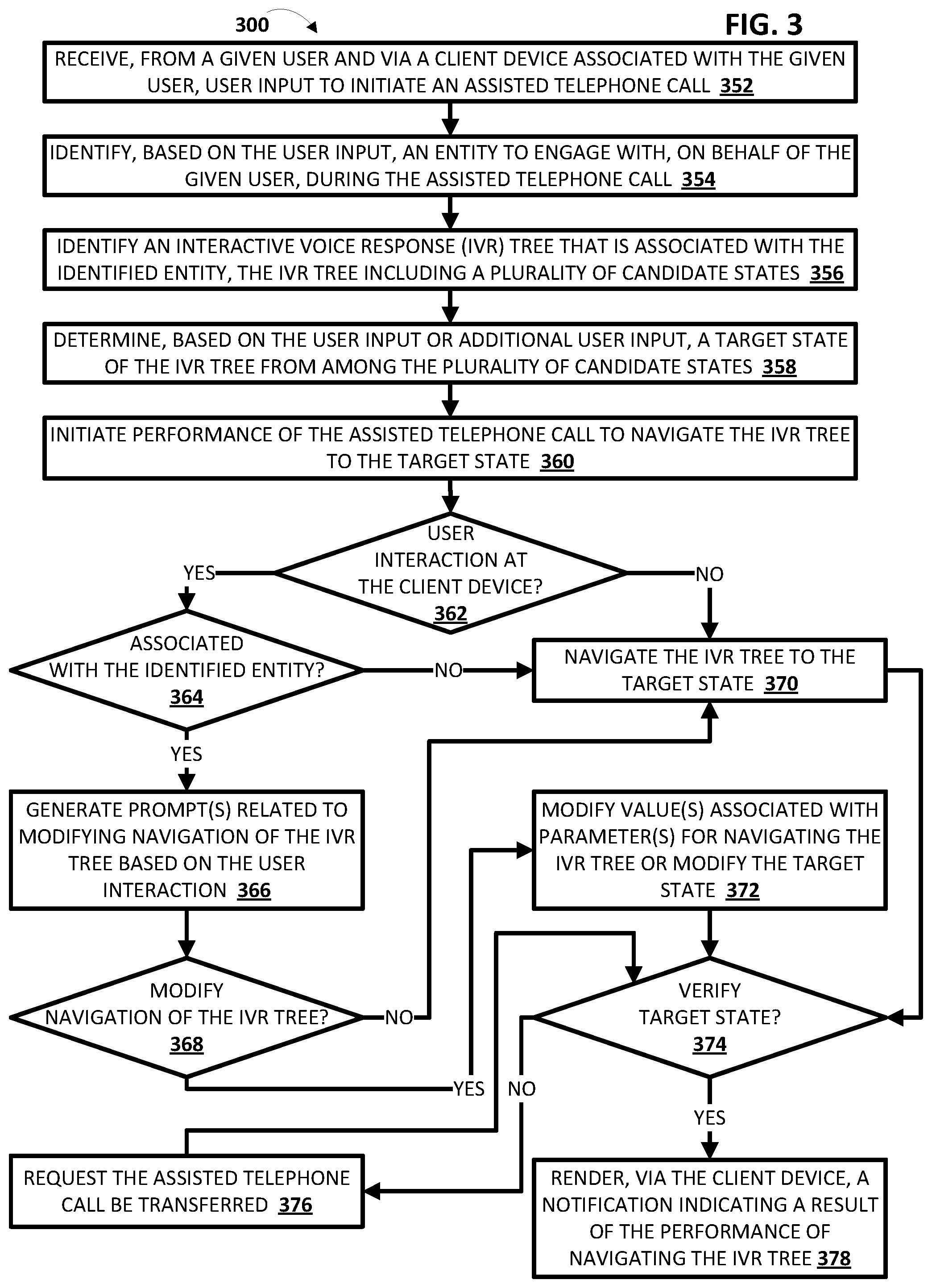 Patent US12323556 Figure 3 – Automatic navigation of an interactive voice response (IVR) tree on behalf of human user(s)