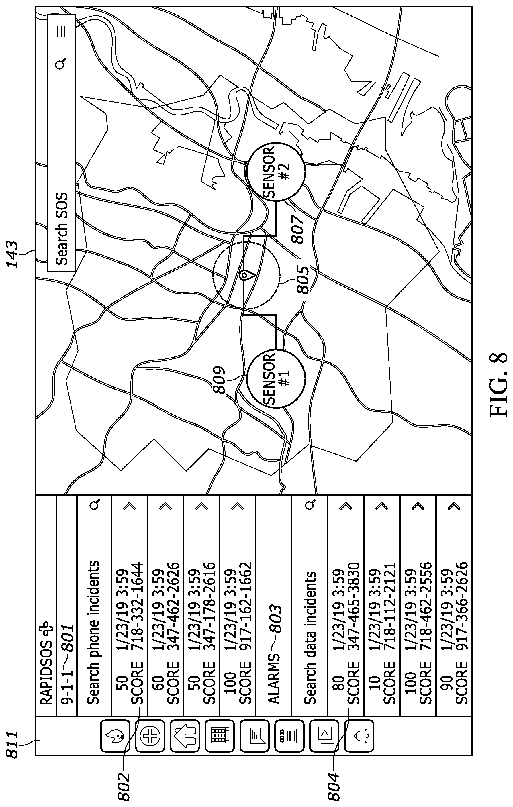 Patent US12323557 Figure 8 – Apparatus and method for emergency dispatch