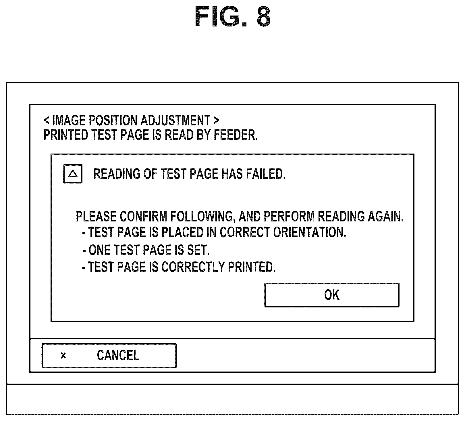 Patent US12323562 Figure 8 – Adjust a position of an image to be formed on a sheet based on reading a chart