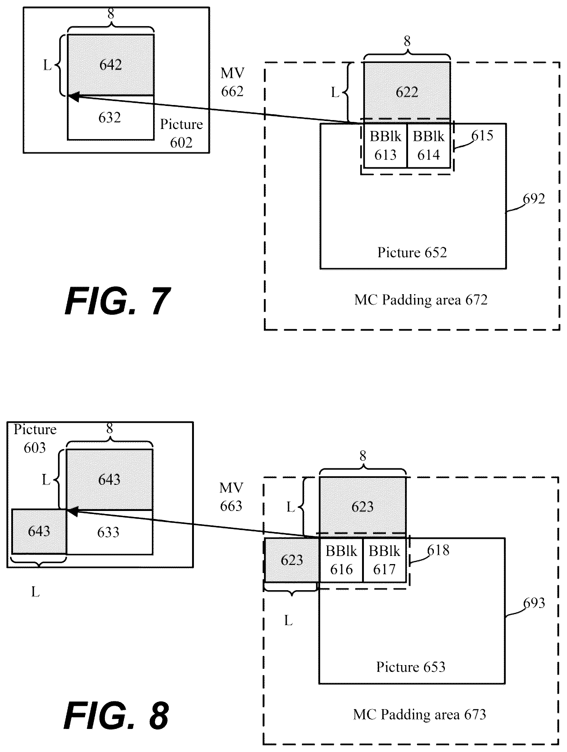 Patent US12323615 Figure 6 – Full-pixel based and group-based motion compensated picture boundary padding