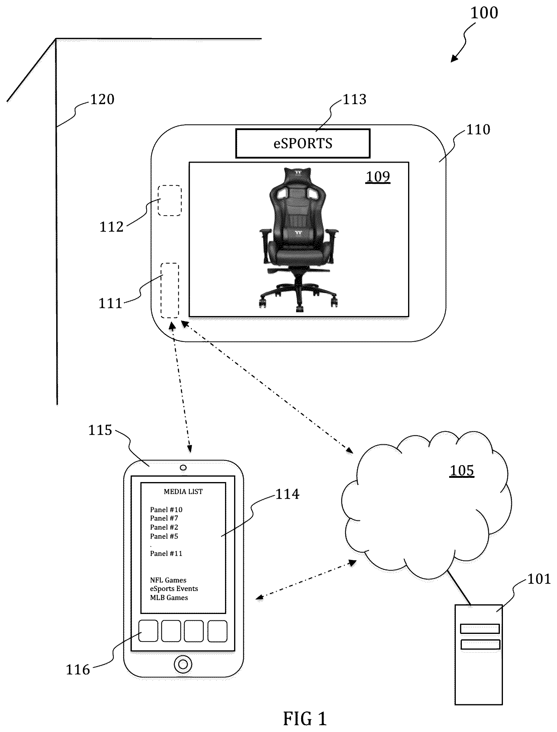 Patent US12323648 Figure 1 – Systems and methods for immersing spectators in sporting event and evaluating spectator-participant performance