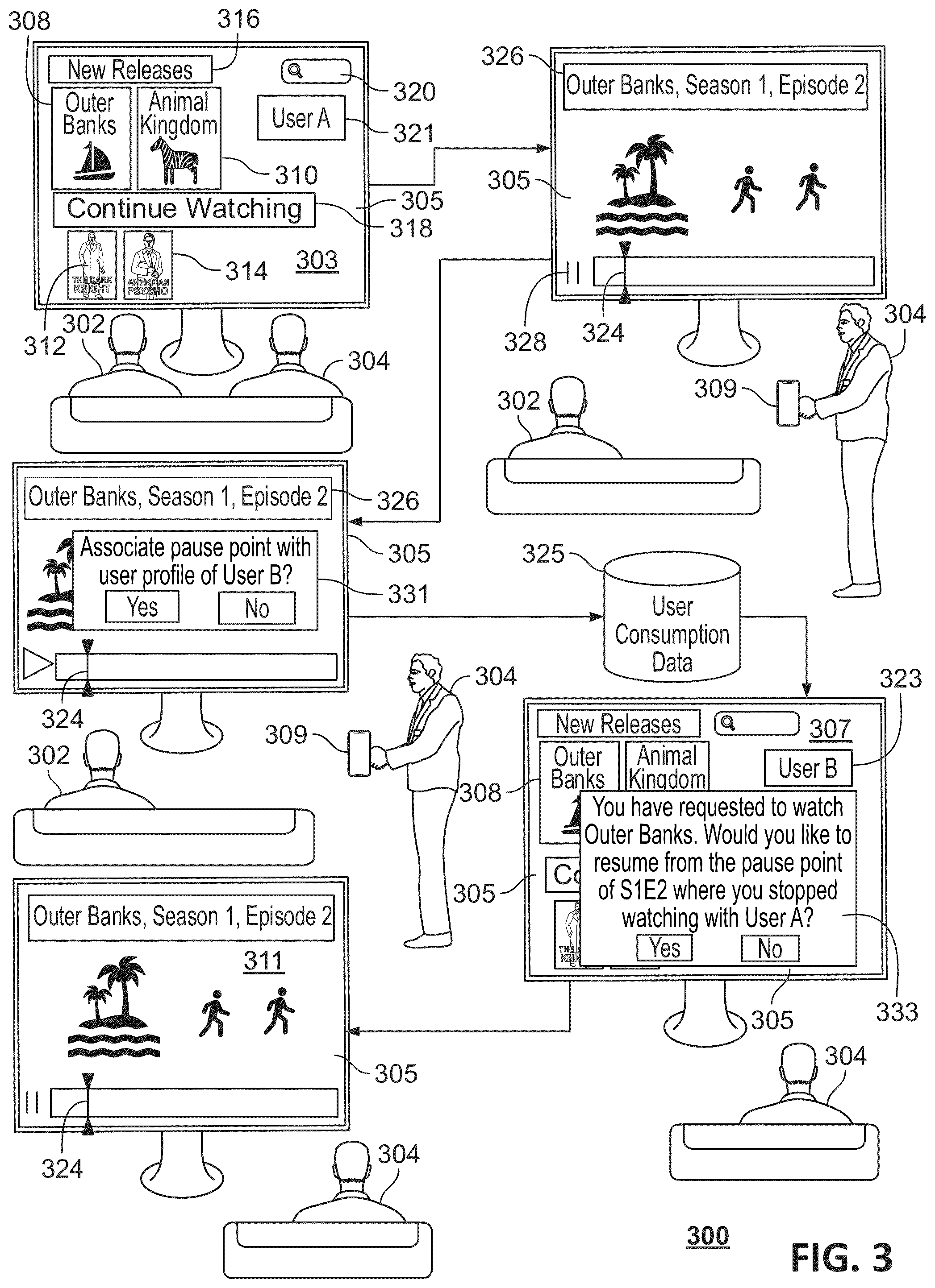 Patent US12323664 Figure 3 – Systems and methods for predictive selection of pause points
