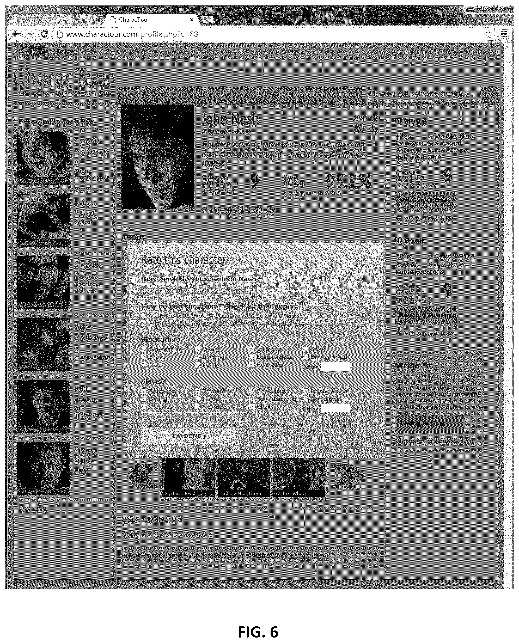 Patent US12323669 Figure 7 – Profiling media characters