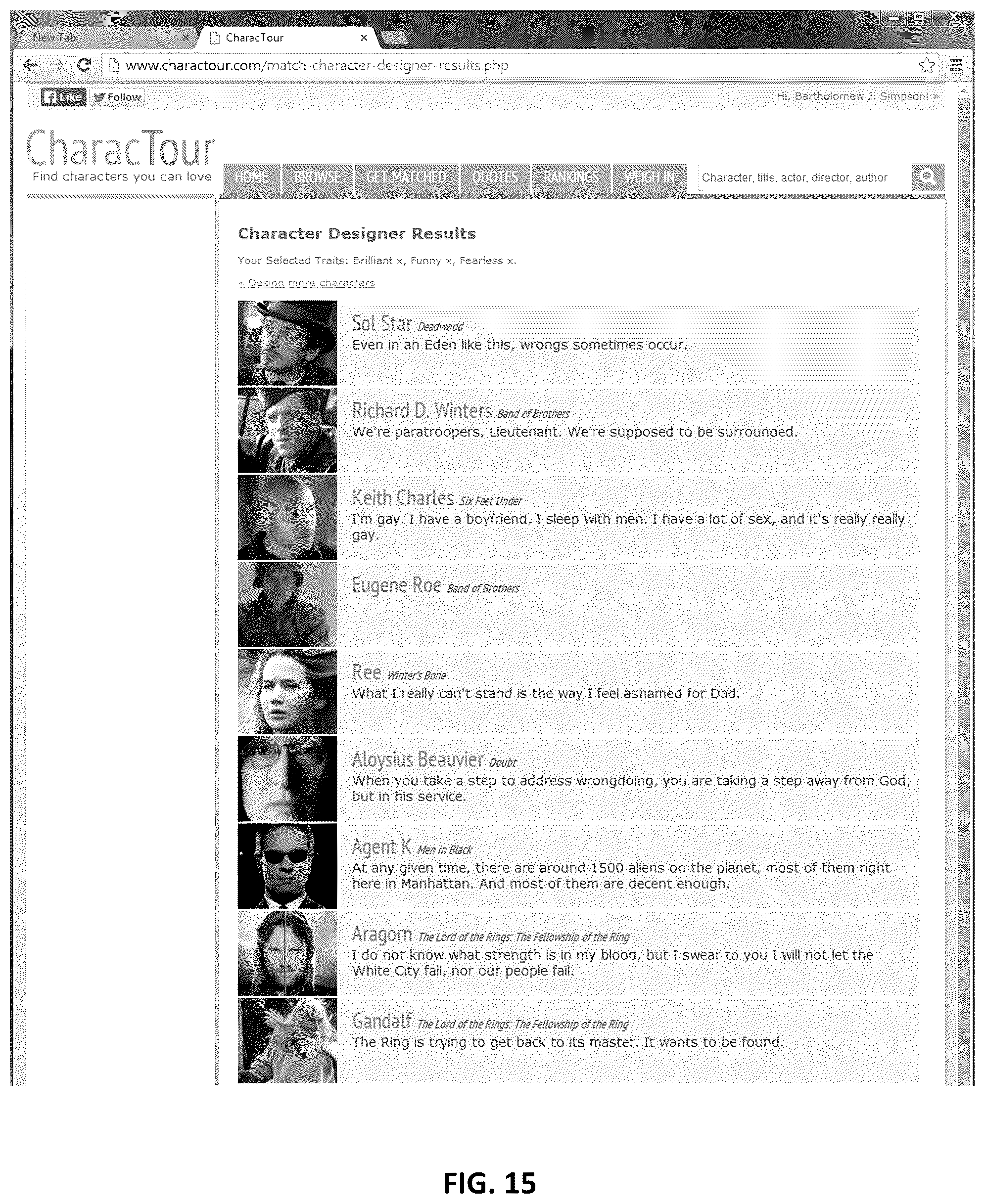 Patent US12323669 Figure 16 – Profiling media characters