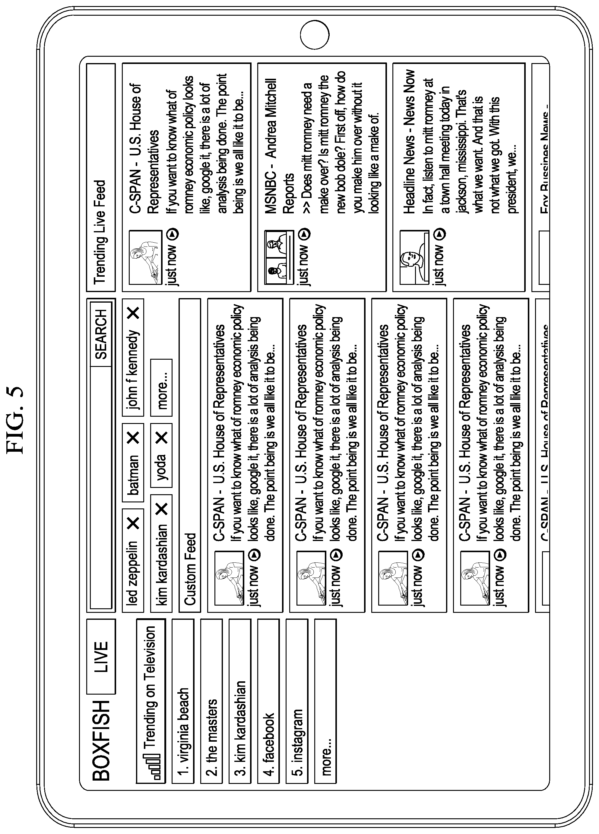 Patent US12323673 Figure 5 – Audiovisual content item transcript search engine