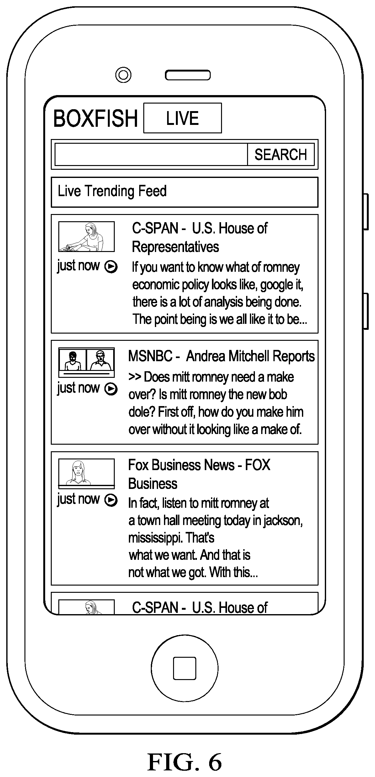 Patent US12323673 Figure 6 – Audiovisual content item transcript search engine
