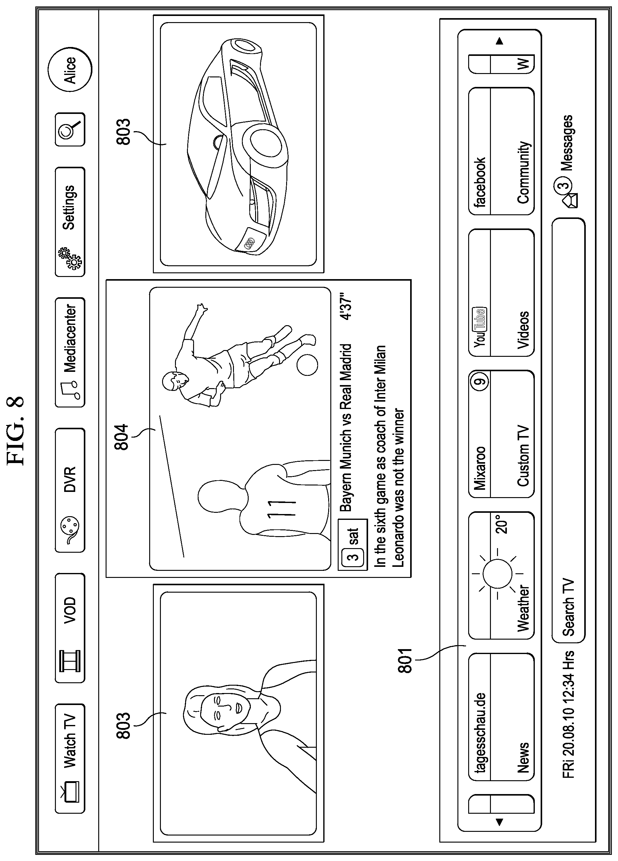 Patent US12323673 Figure 8 – Audiovisual content item transcript search engine