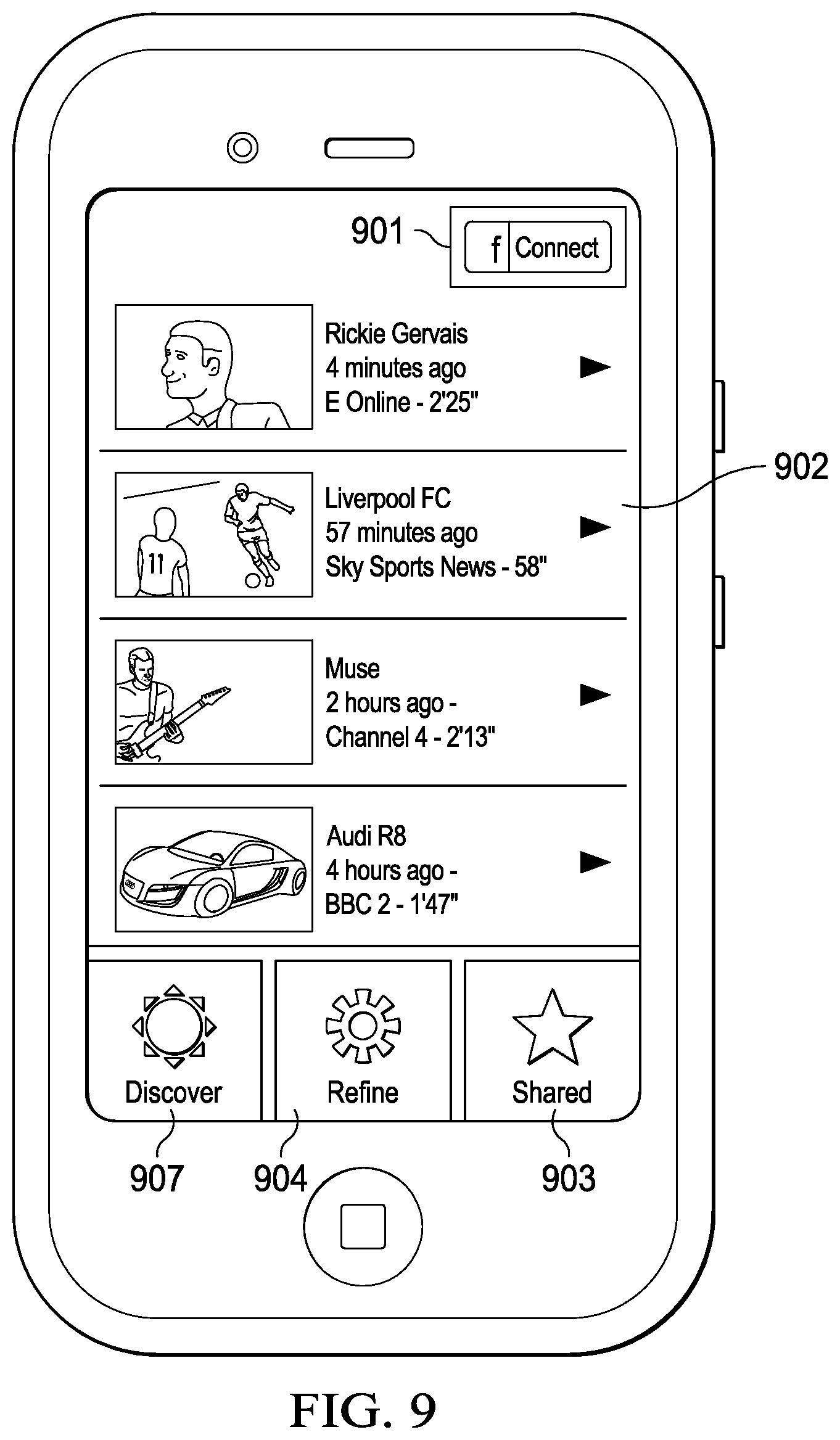 Patent US12323673 Figure 9 – Audiovisual content item transcript search engine