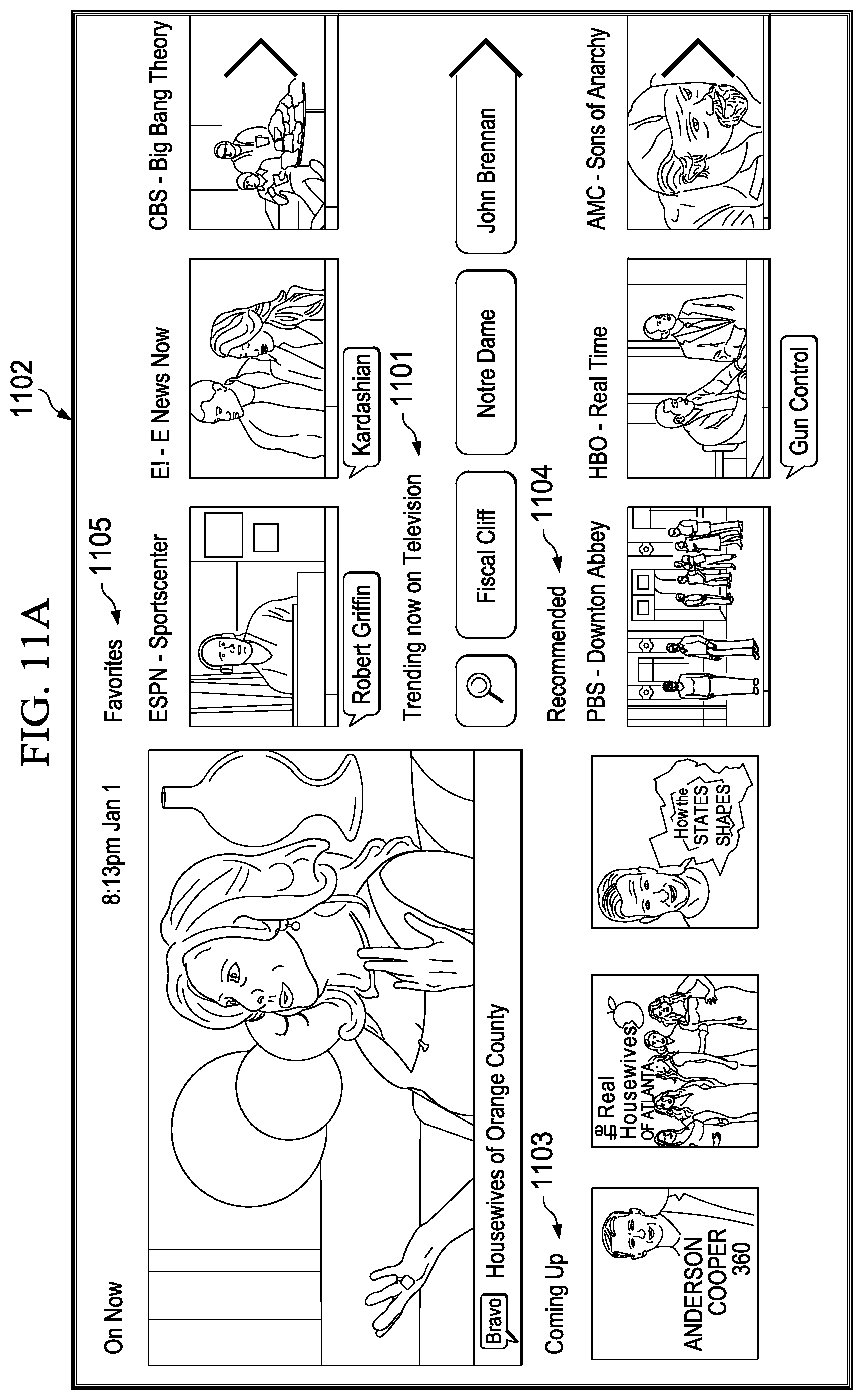 Patent US12323673 Figure 11 – Audiovisual content item transcript search engine