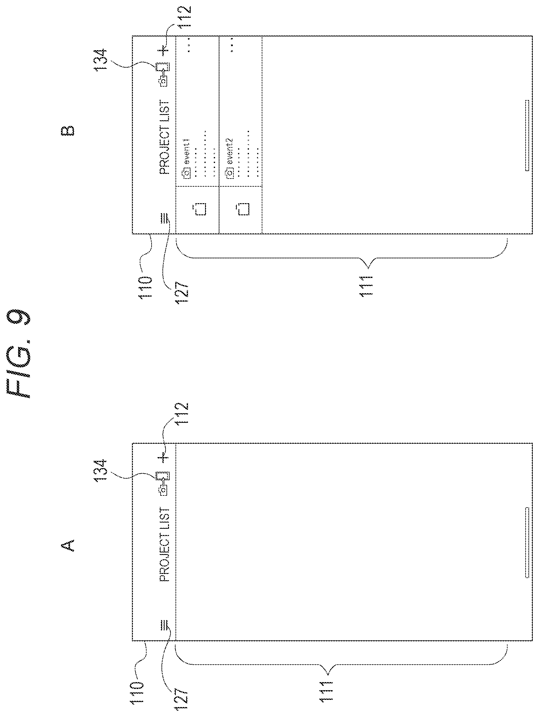 Patent US12323693 Figure 9 – Information processing device, information processing method, and program with user interface control for connection setting modes