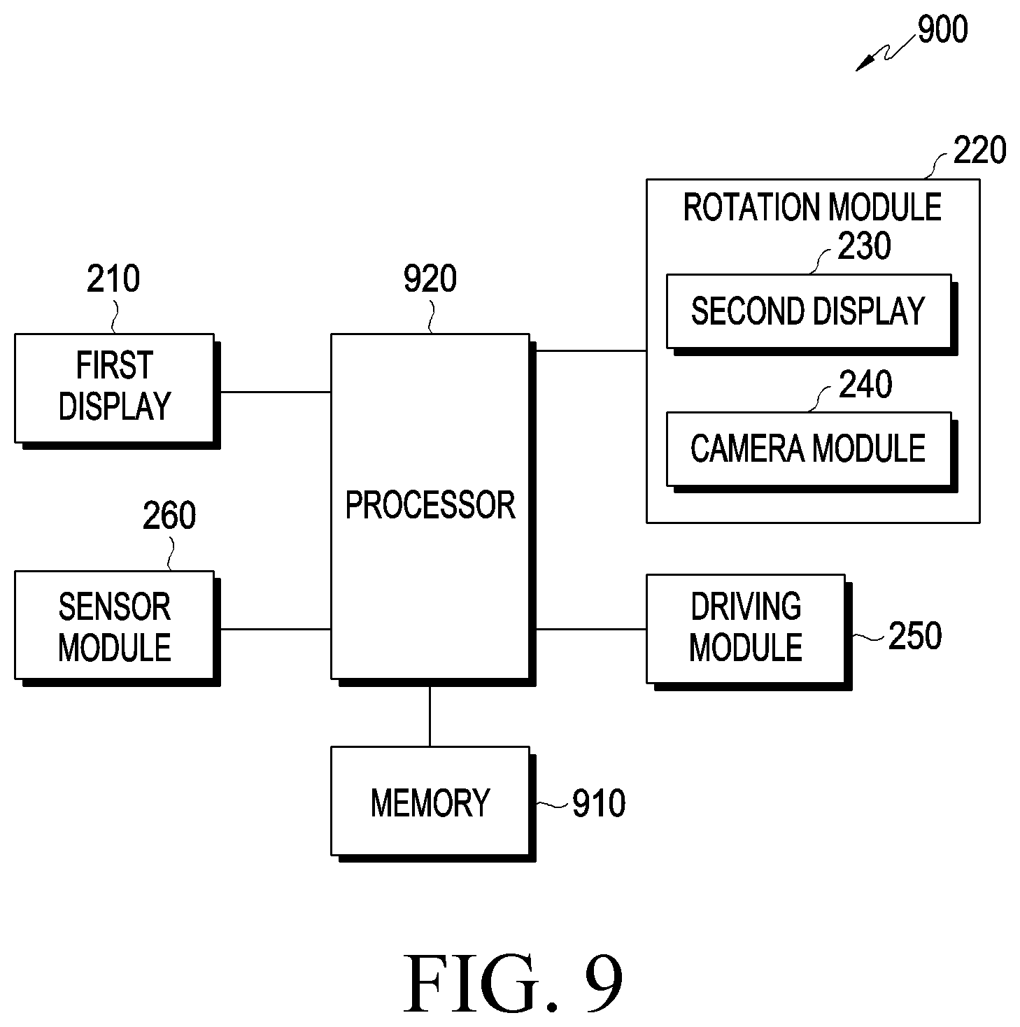 Patent US12323709 Figure 8 – Electronic device comprising rotation module and method of operating the same
