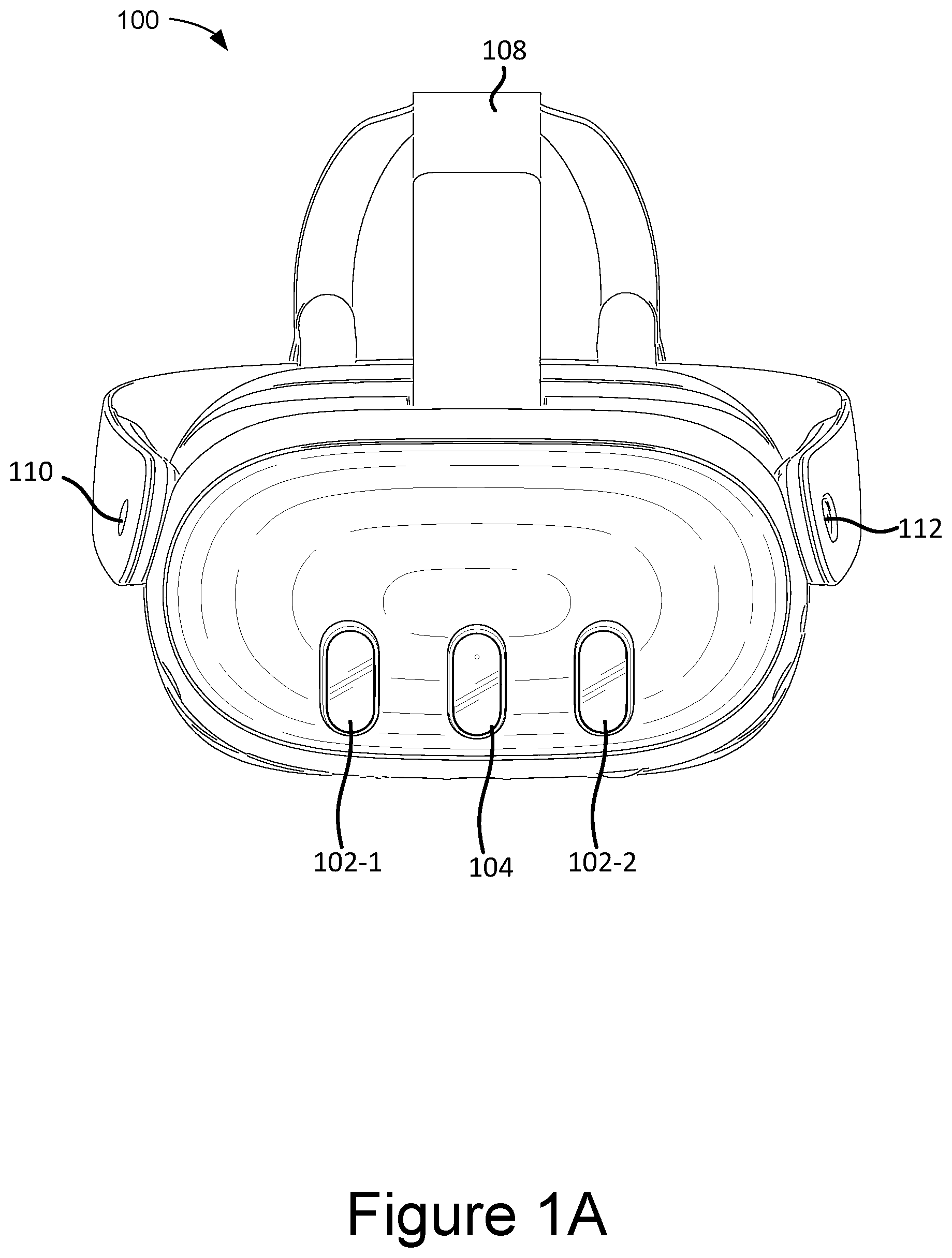 Patent US12323713 Figure 1 – Headsets having improved camera arrangements and depth sensors, and methods of use thereof