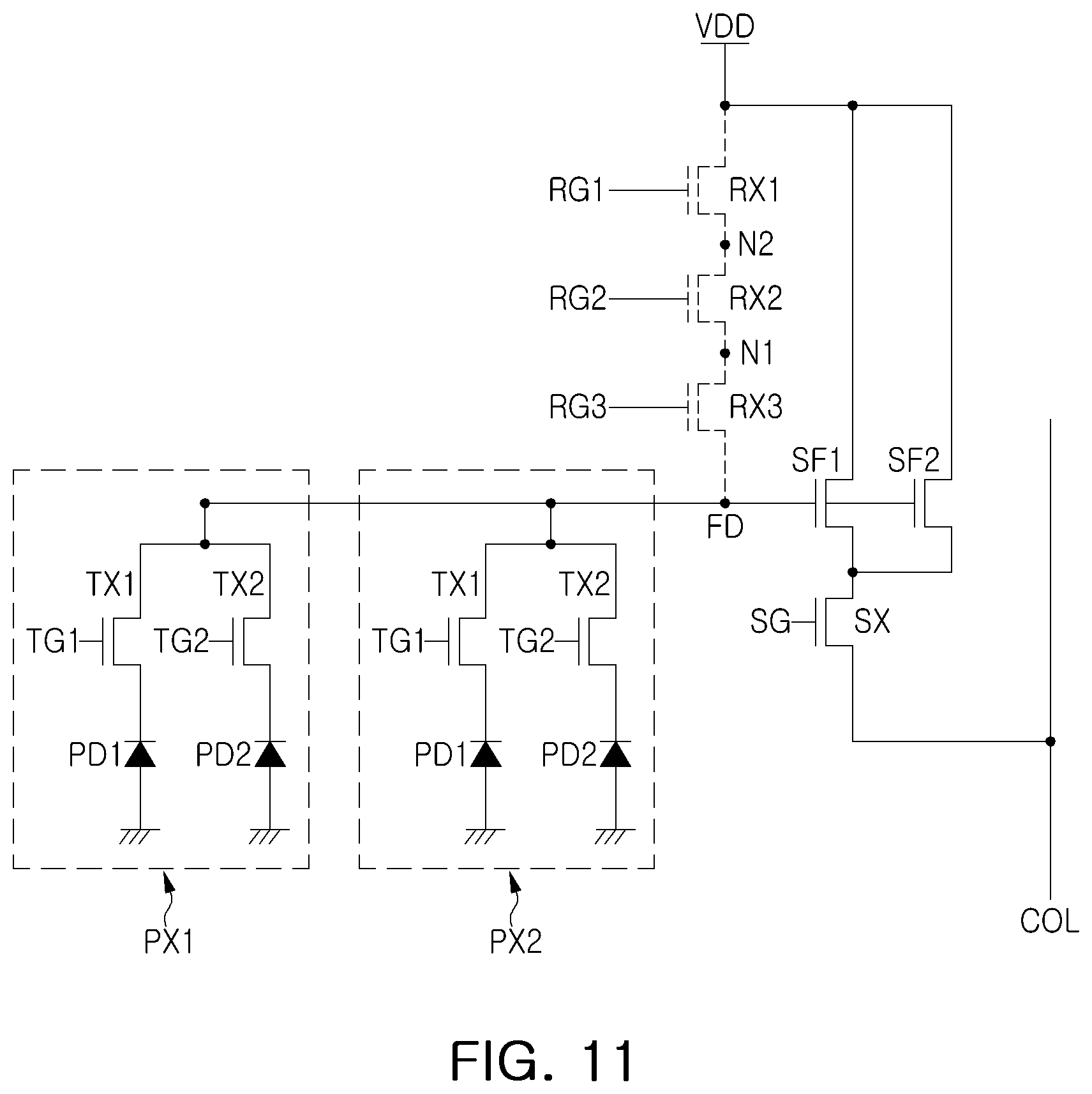 Patent US12323720 Figure 11 – Image sensor
