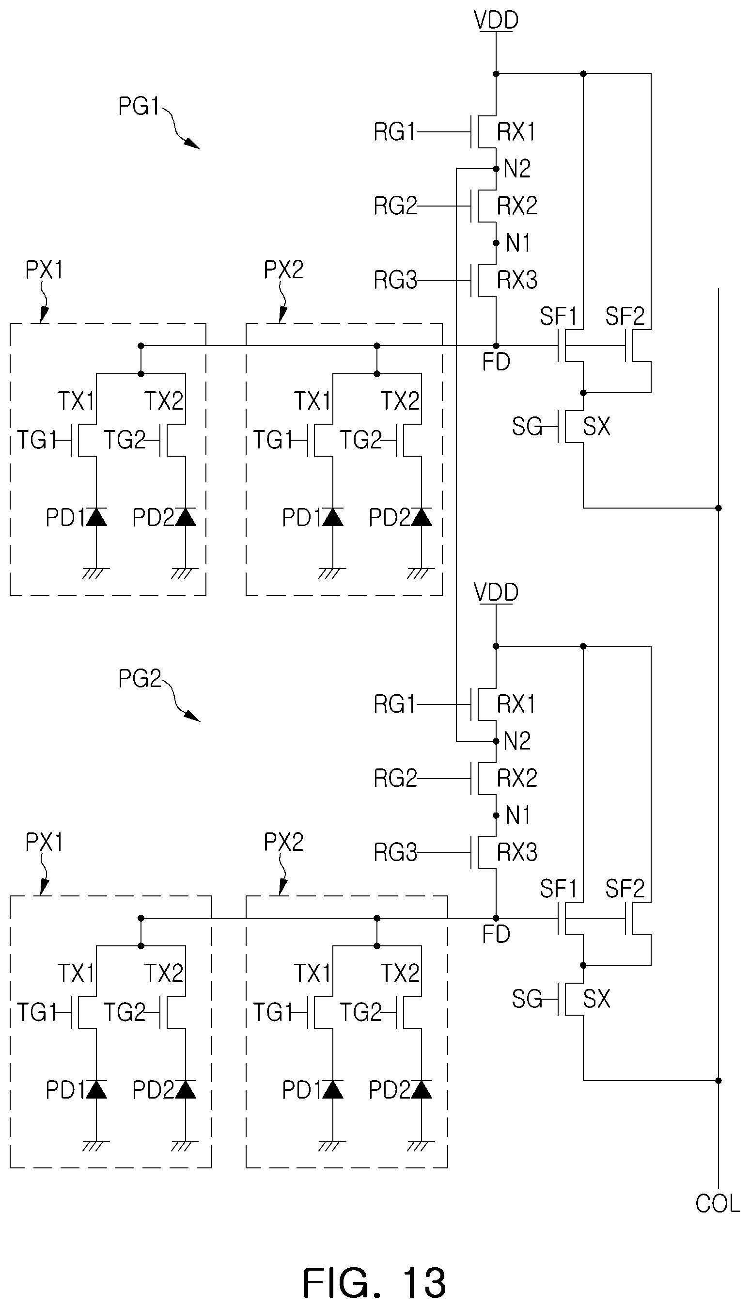 Patent US12323720 Figure 13 – Image sensor