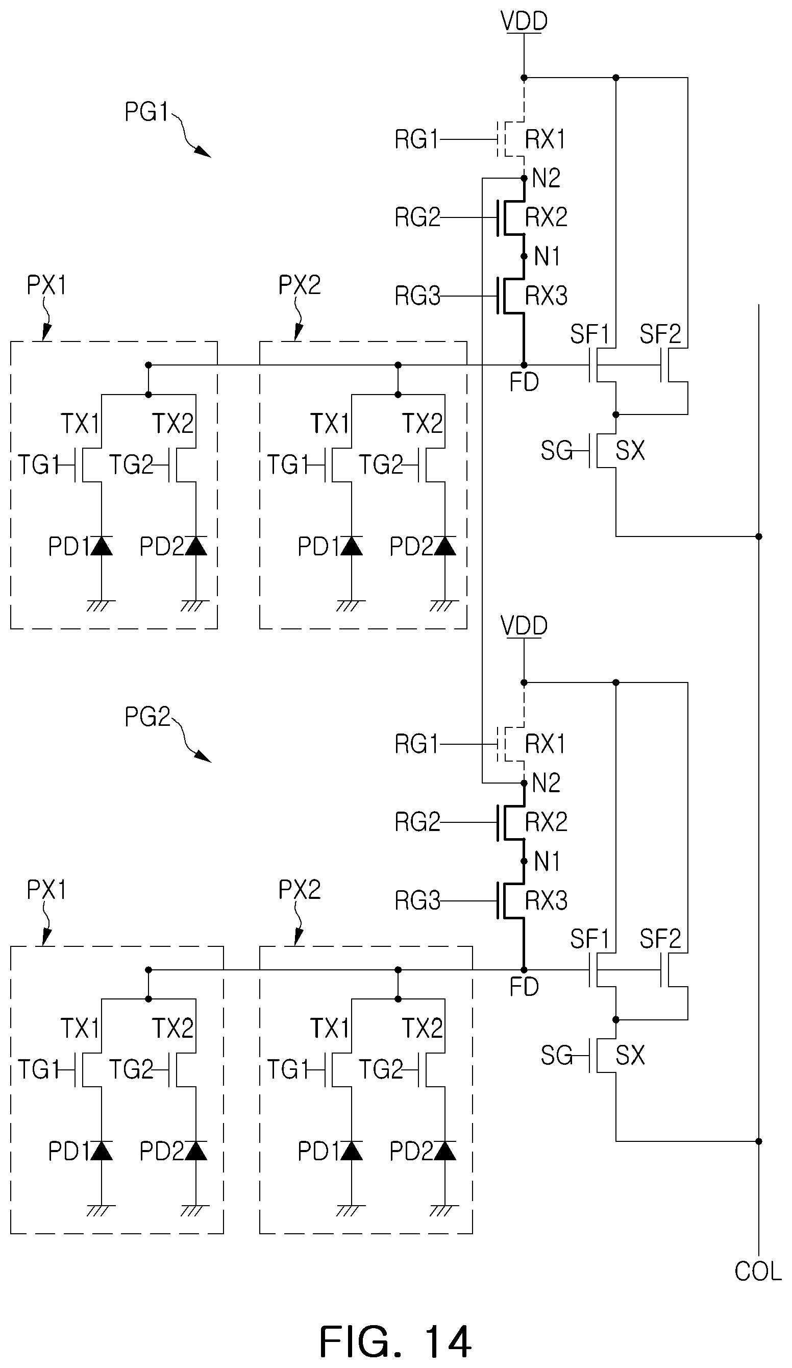 Patent US12323720 Figure 14 – Image sensor