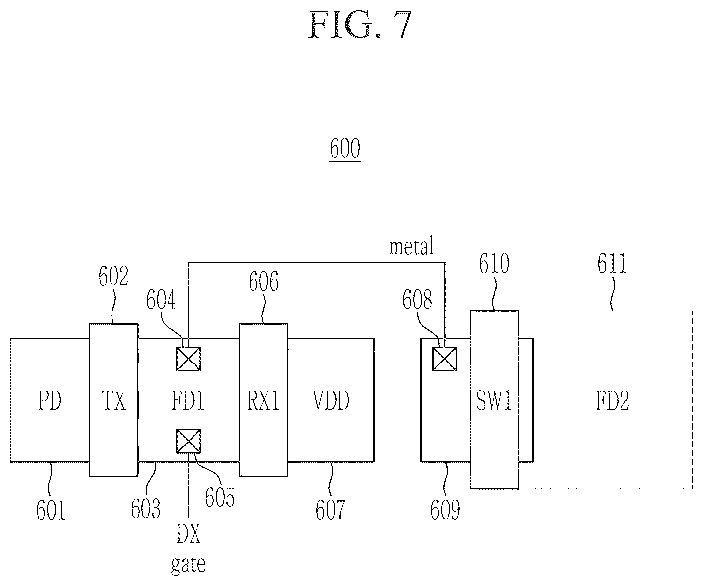 Patent US12323721 Figure 7 – Image sensor
