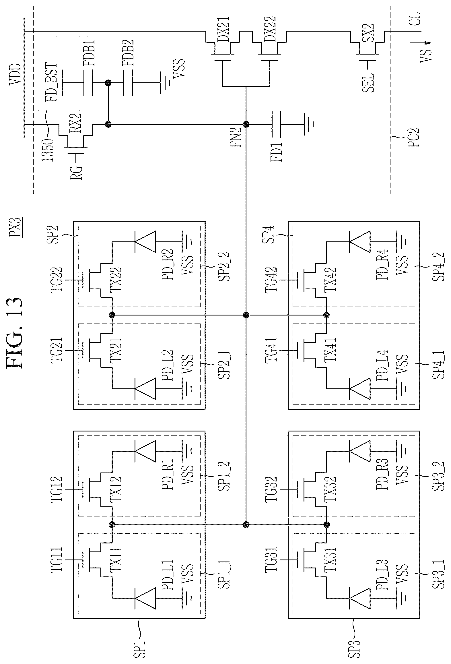 Patent US12323721 Figure 13 – Image sensor
