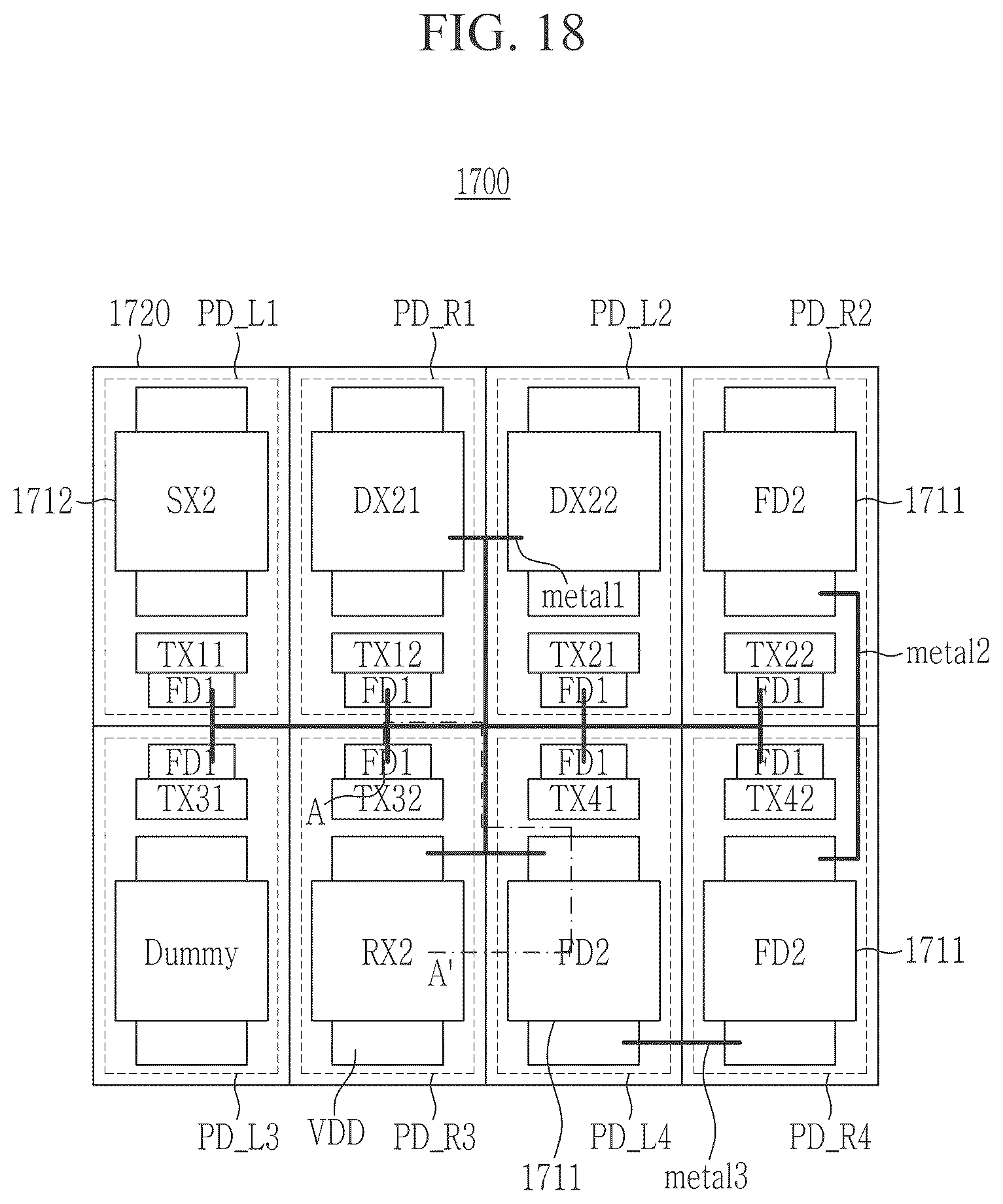 Patent US12323721 Figure 18 – Image sensor