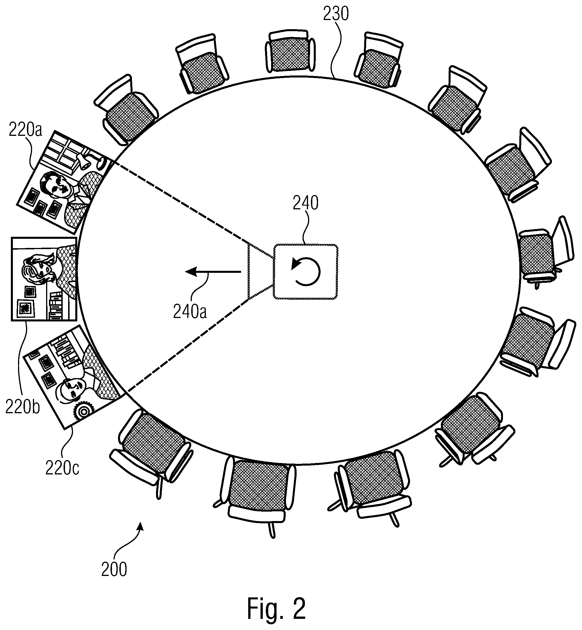 Patent US12323739 Figure 2 – Video conference apparatus, video conference method and computer program using a spatial virtual reality environment