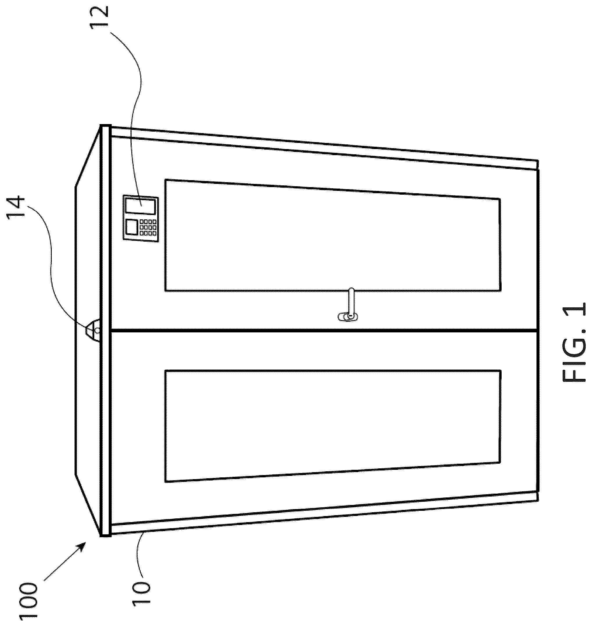 Patent US12323743 Figure 1 – Storage room with inventory control