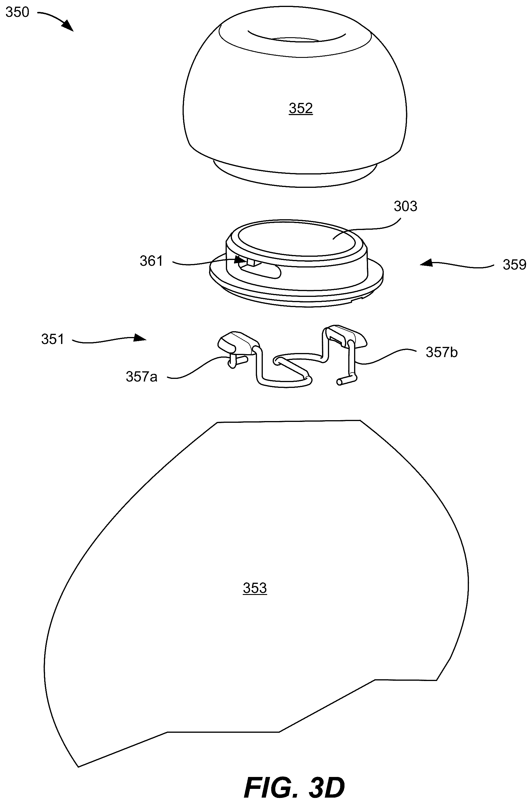 Patent US12323757 Figure 5 – Bistable hinge for portable wireless listening device case