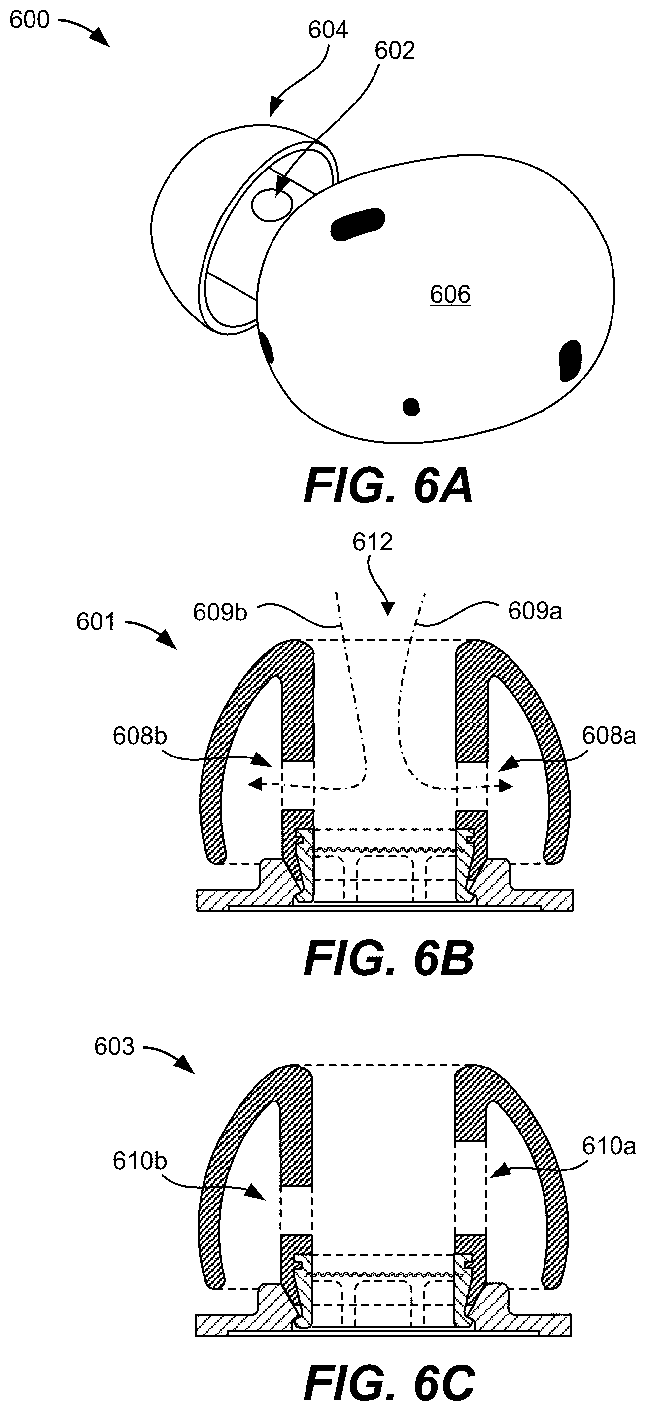 Patent US12323757 Figure 14 – Bistable hinge for portable wireless listening device case