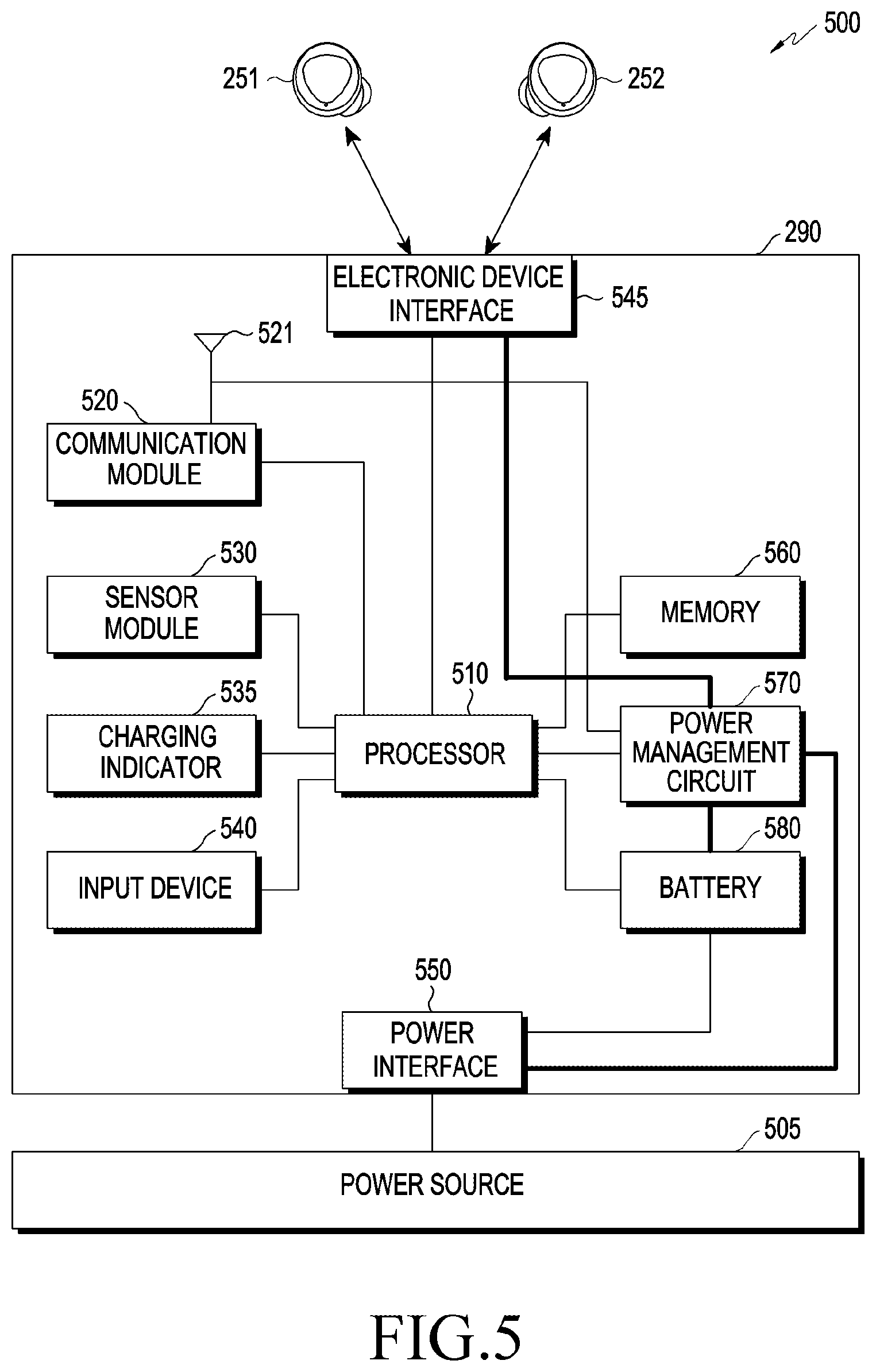 Patent US12323758 Figure 5 – Electronic device for audio, and method for managing power in electronic device for audio