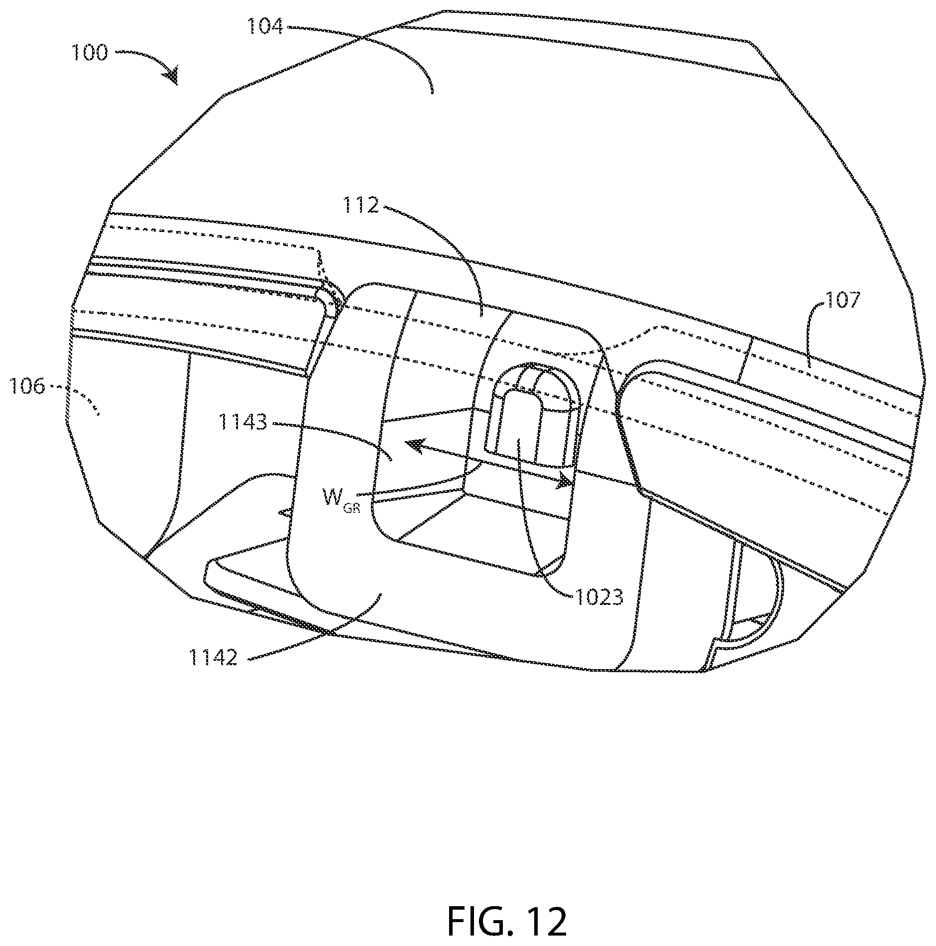 Patent US12323772 Figure 12 – Ear-wearable device with foreign material trap