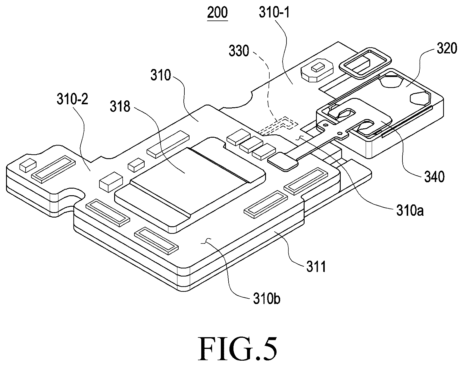 Patent US12323775 Figure 5 – Electronic device including flexible printed circuit board