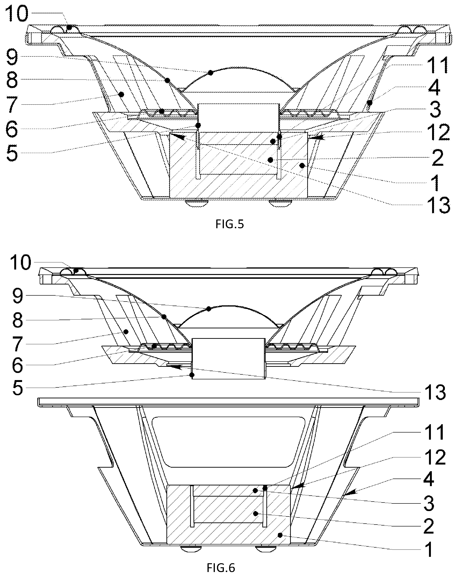 Patent US12323782 Figure 3 – Electrodynamic loudspeaker with easily detachable moving part module