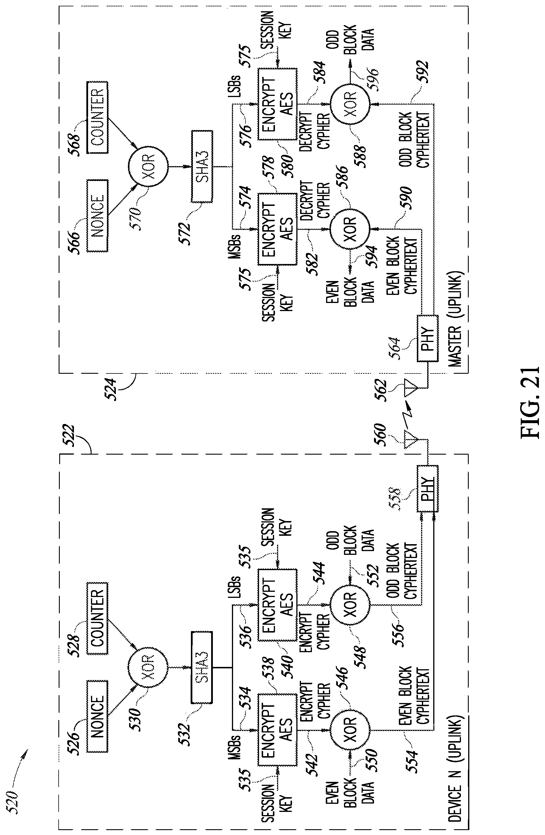 Patent US12323791 Figure 13 – Secure communication encryption and decryption mechanism in a wireless communication system
