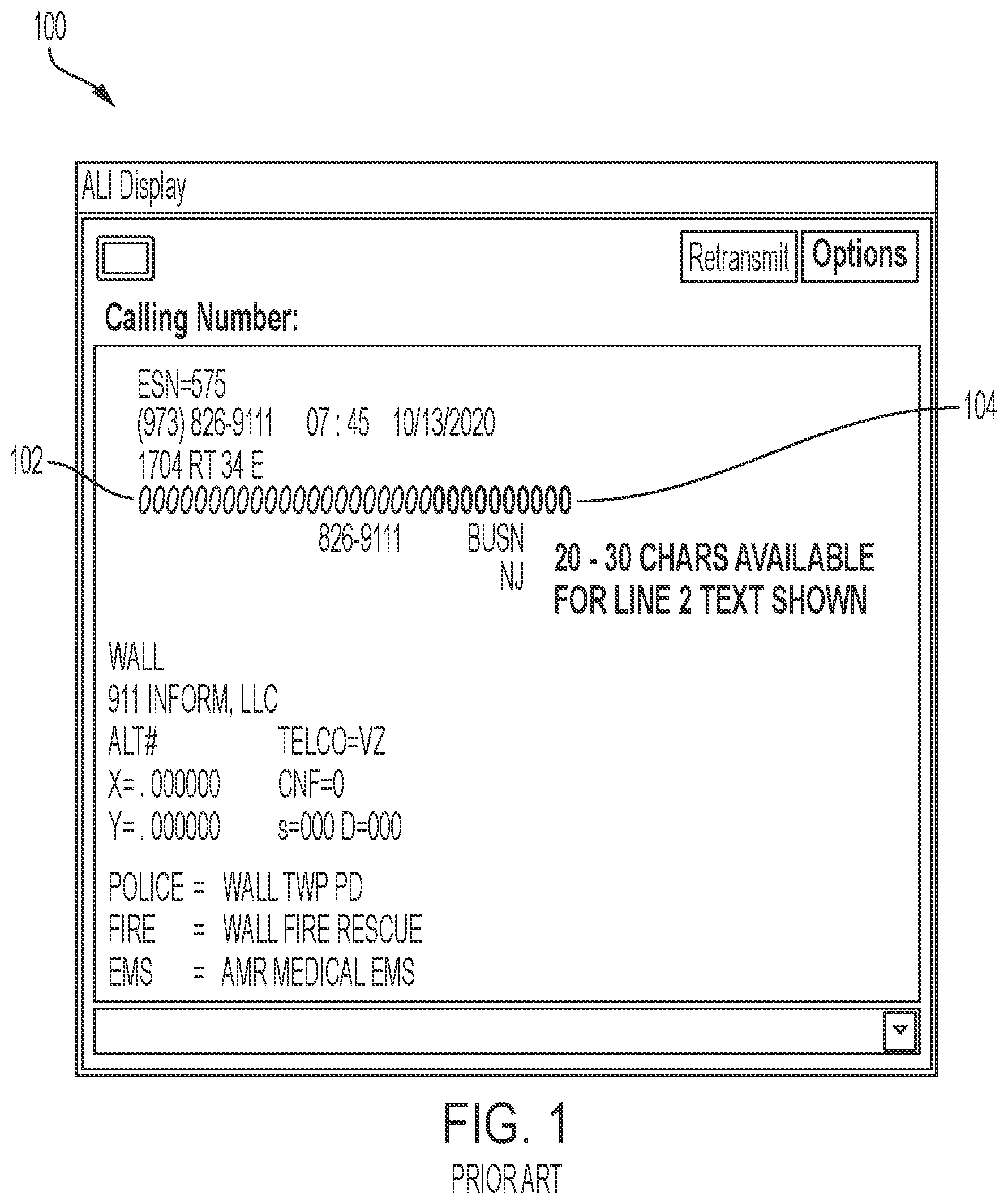Patent US12323895 Figure 1 – Geospatial physical location for emergency services calls using voice over internet protocol or multi-line telephone system