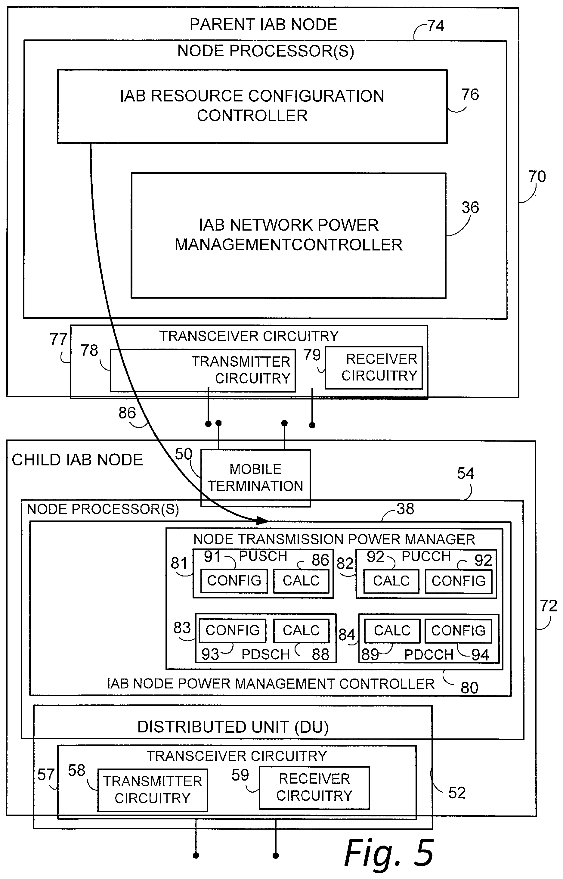 Patent US12323927 Figure 5 – Power management for integrated access and backhaul networks