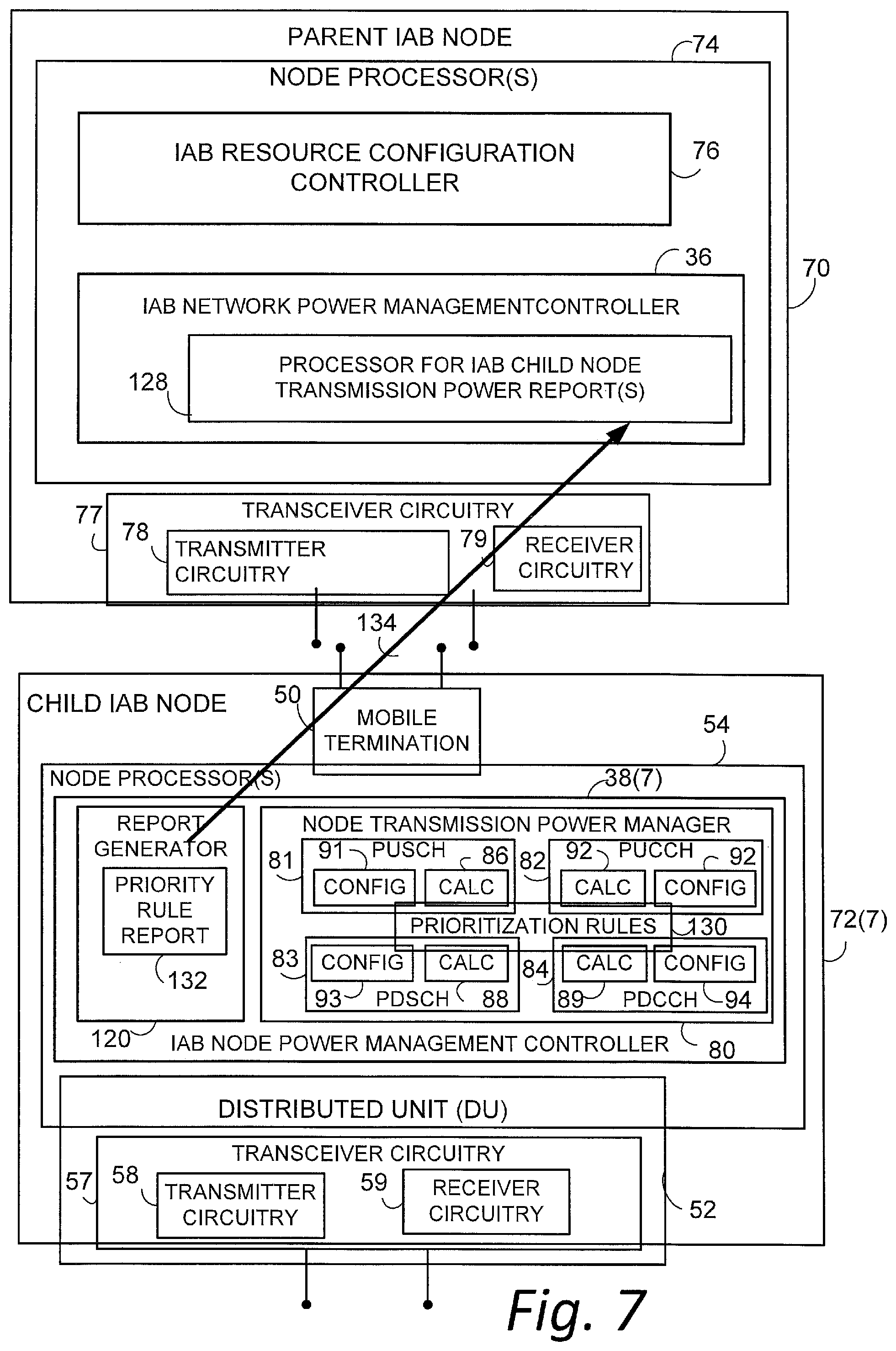 Patent US12323927 Figure 7 – Power management for integrated access and backhaul networks