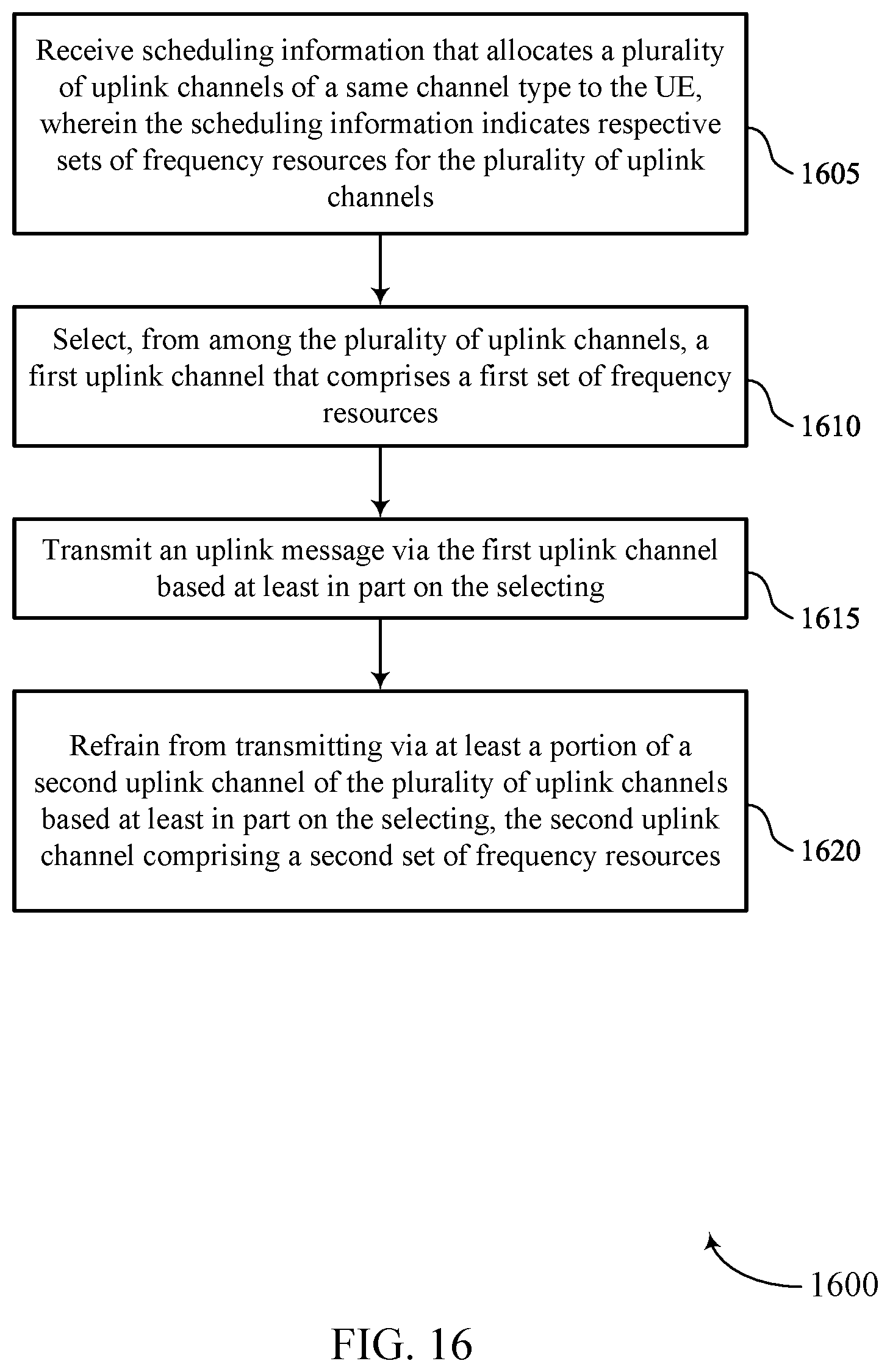 Patent US12323972 Figure 16 – Frequency resource selection for multiple channels