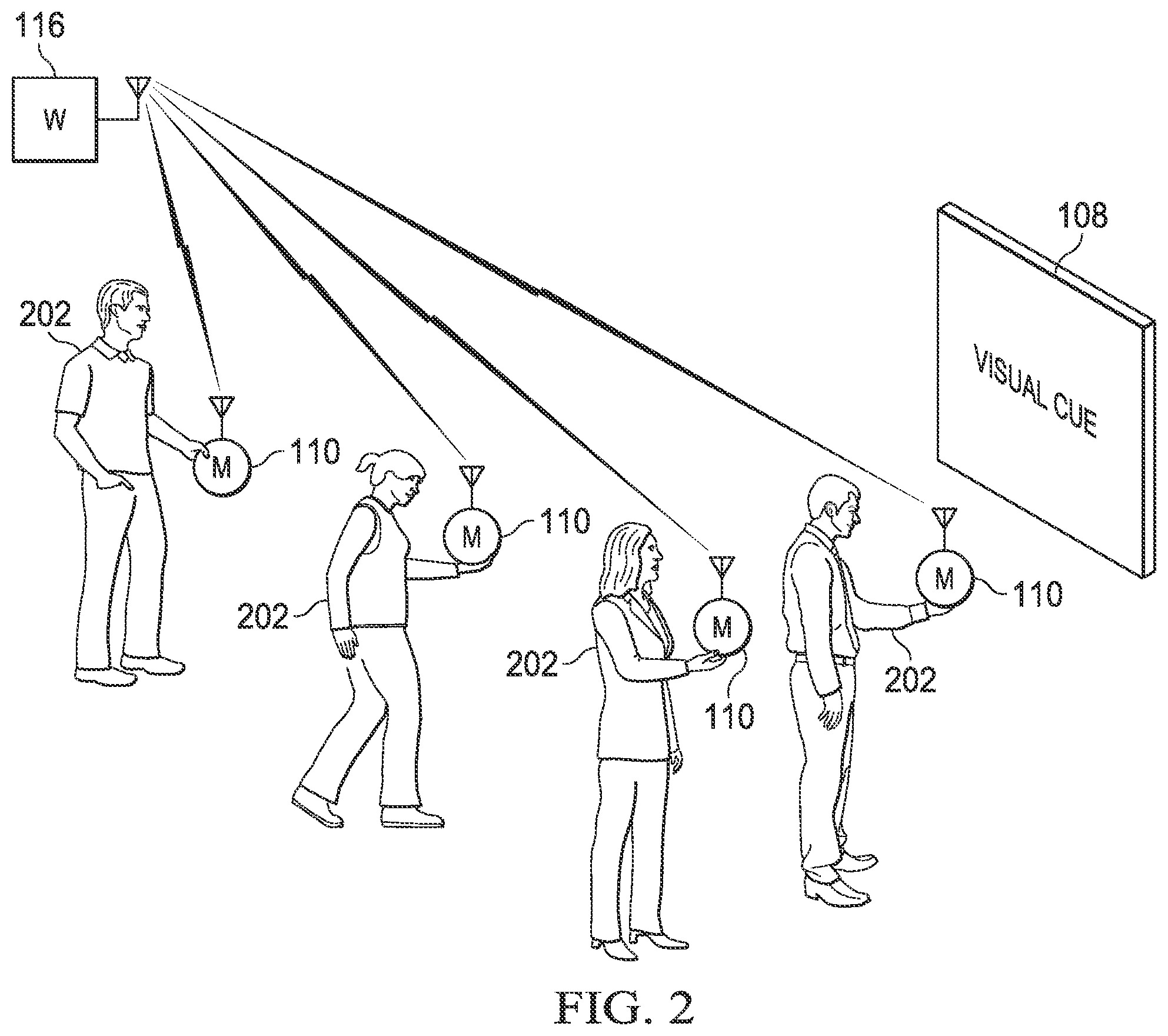 Patent US12324060 Figure 2 – System and method for using a mobile device as an input device for surveys at a live event
