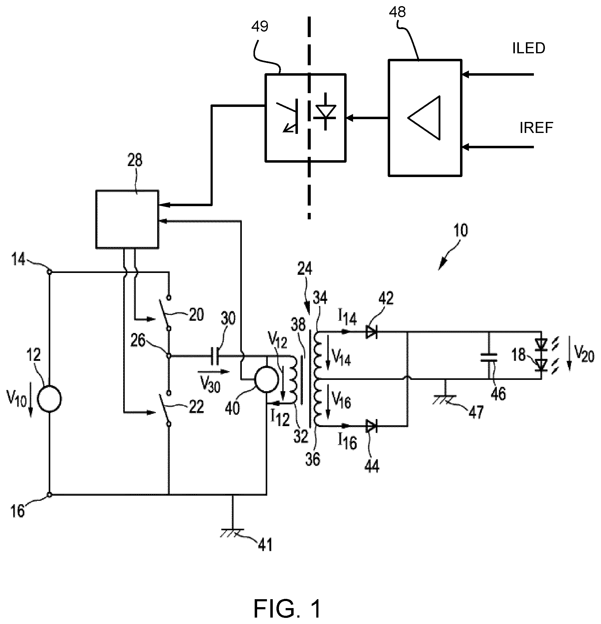 Patent US12324067 Figure 1 – Lamp driver with voltage sensing