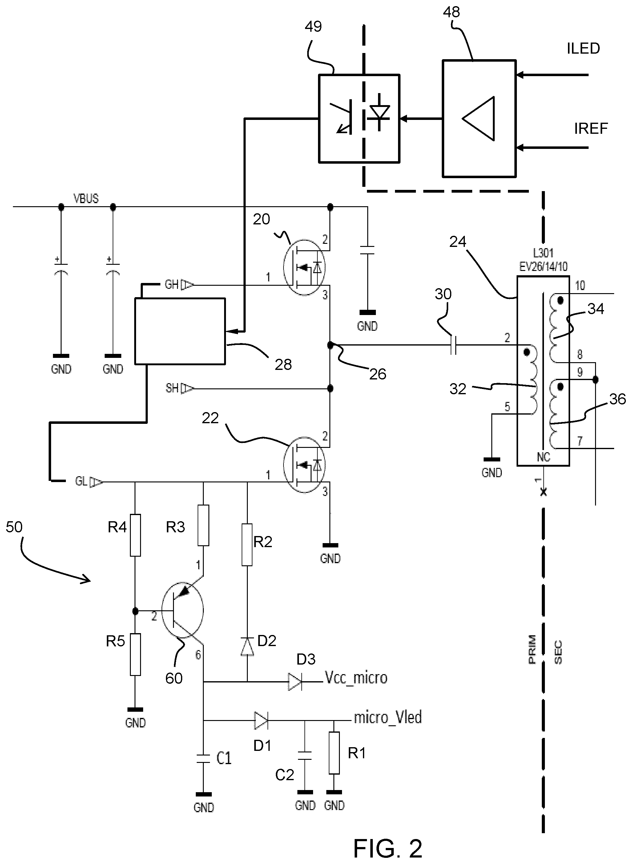 Patent US12324067 Figure 2 – Lamp driver with voltage sensing