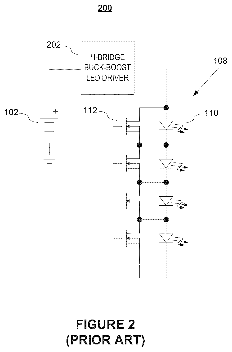 Patent US12324070 Figure 2 – H-bridge buck-boost for adaptive driving beam headlamps