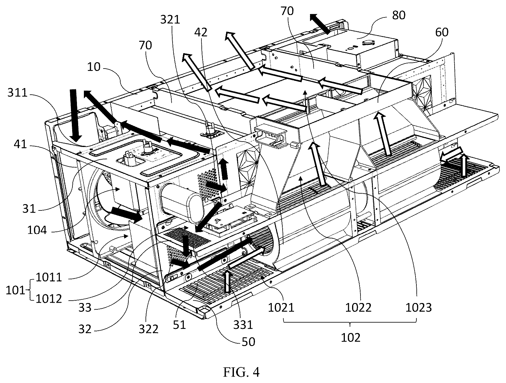 Patent US12324082 Figure 4 – Combination microwave and hood system