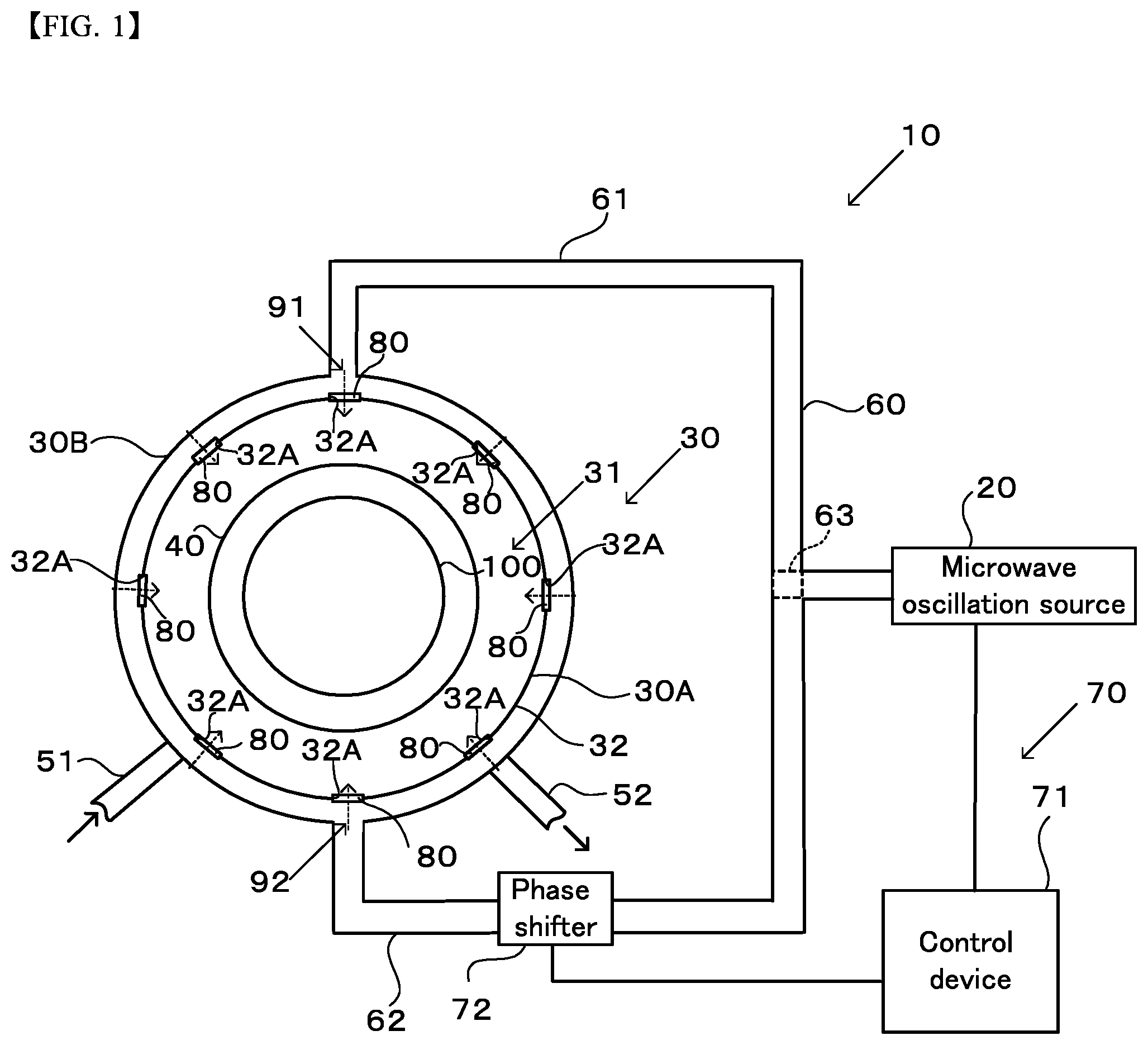 Patent US12324085 — Microwave plasma treatment device — Figure 1
